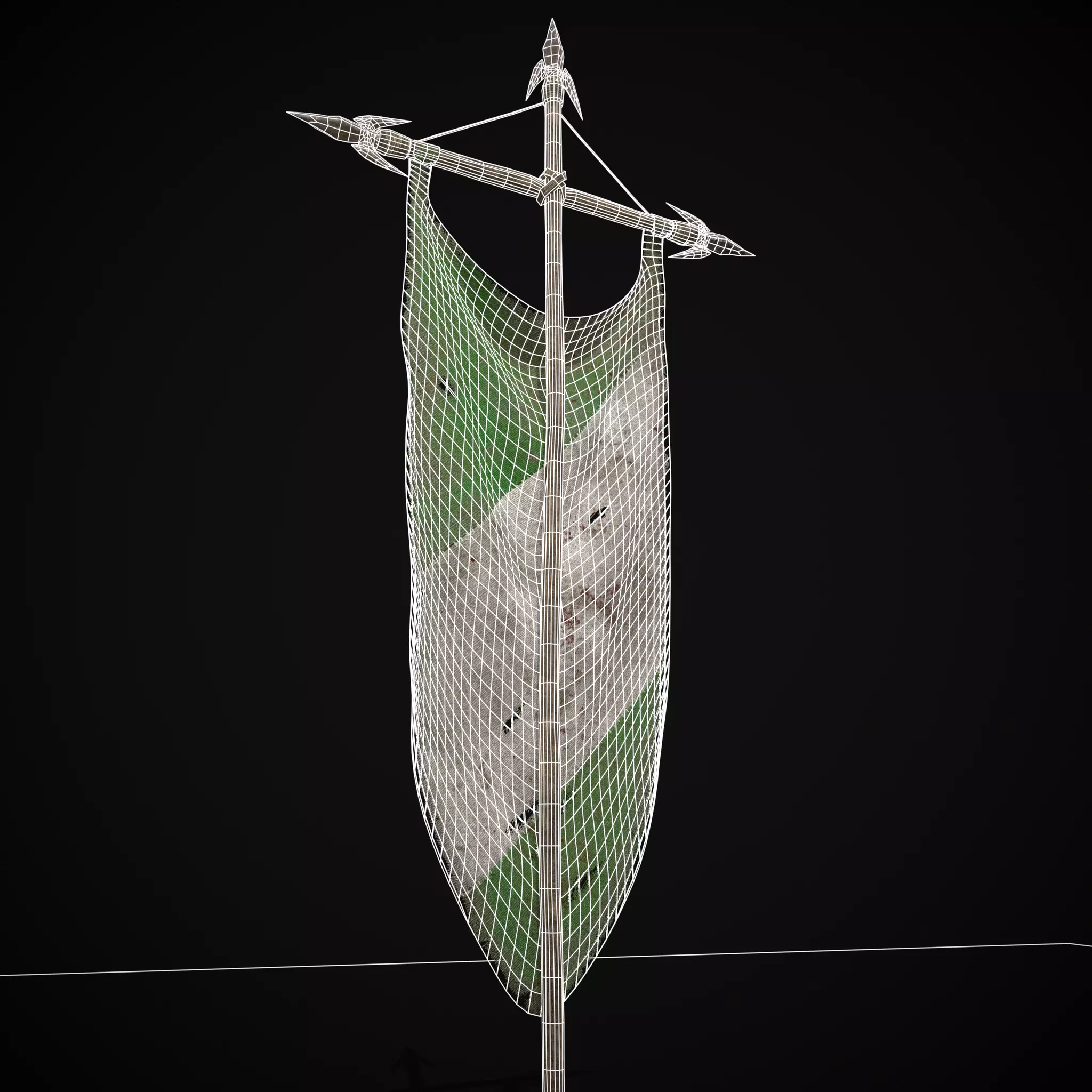 GW War Banner Low-poly 3D model_16