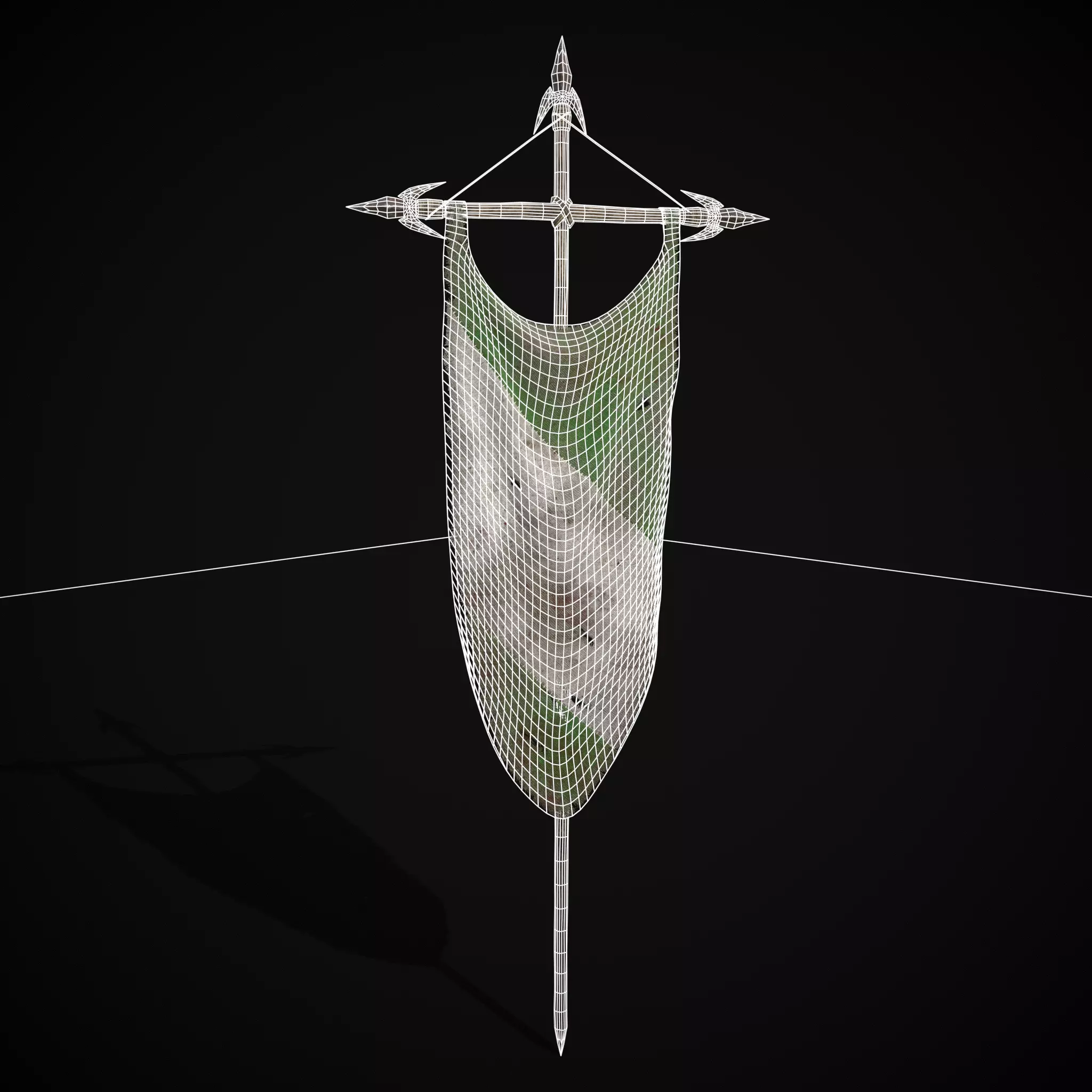 GW War Banner Low-poly 3D model_2
