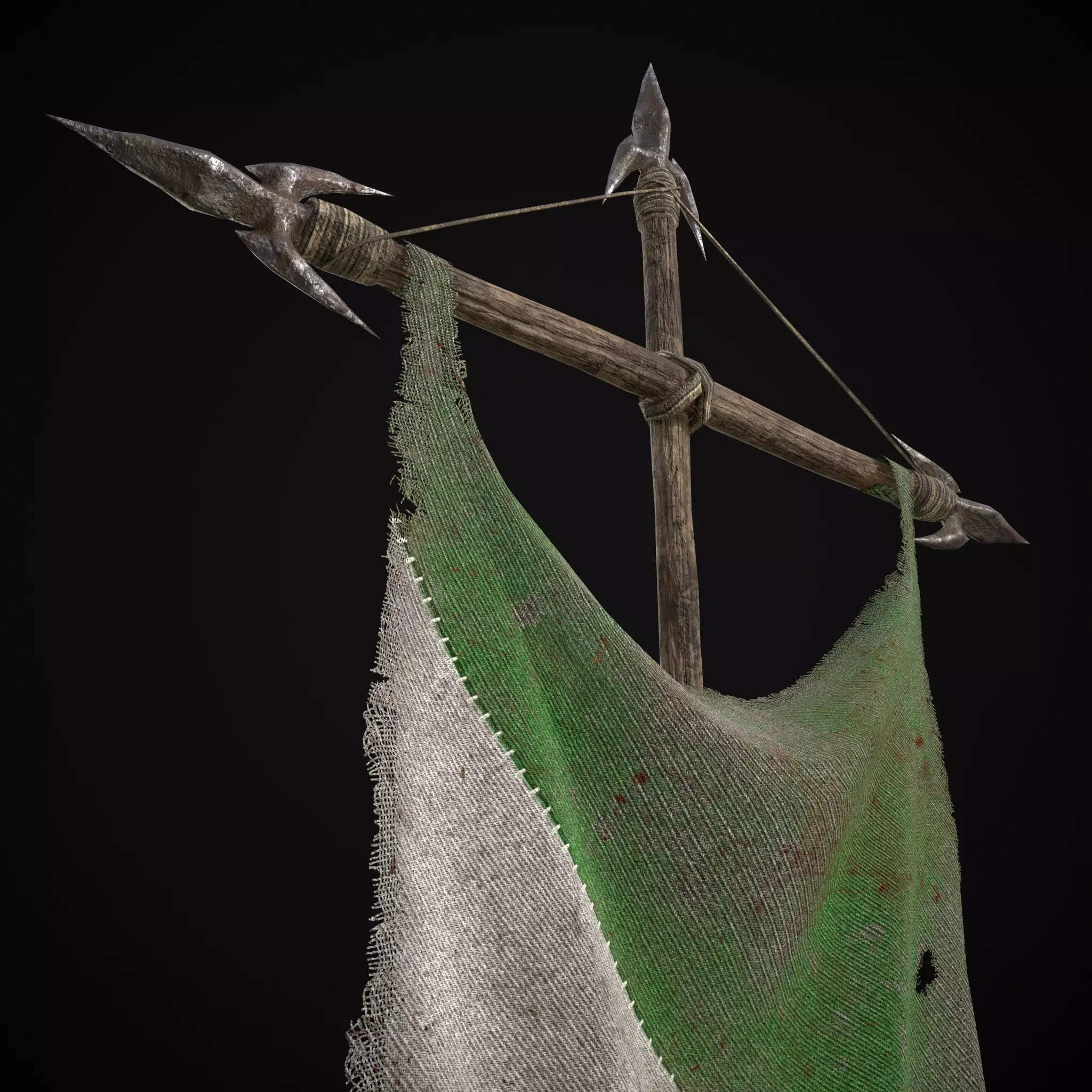 GW War Banner Low-poly 3D model_7