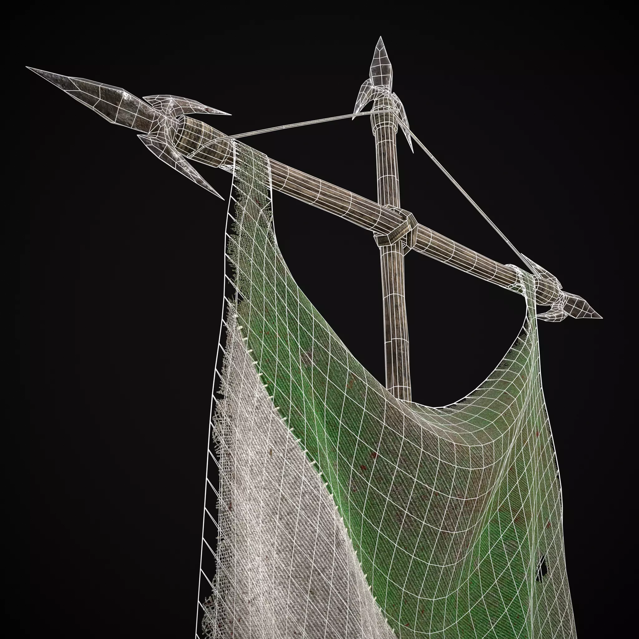 GW War Banner Low-poly 3D model_8