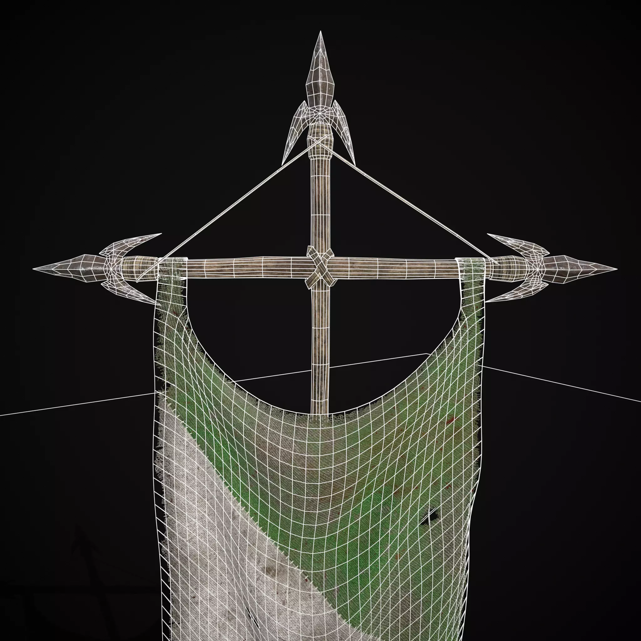 GW War Banner Low-poly 3D model_6