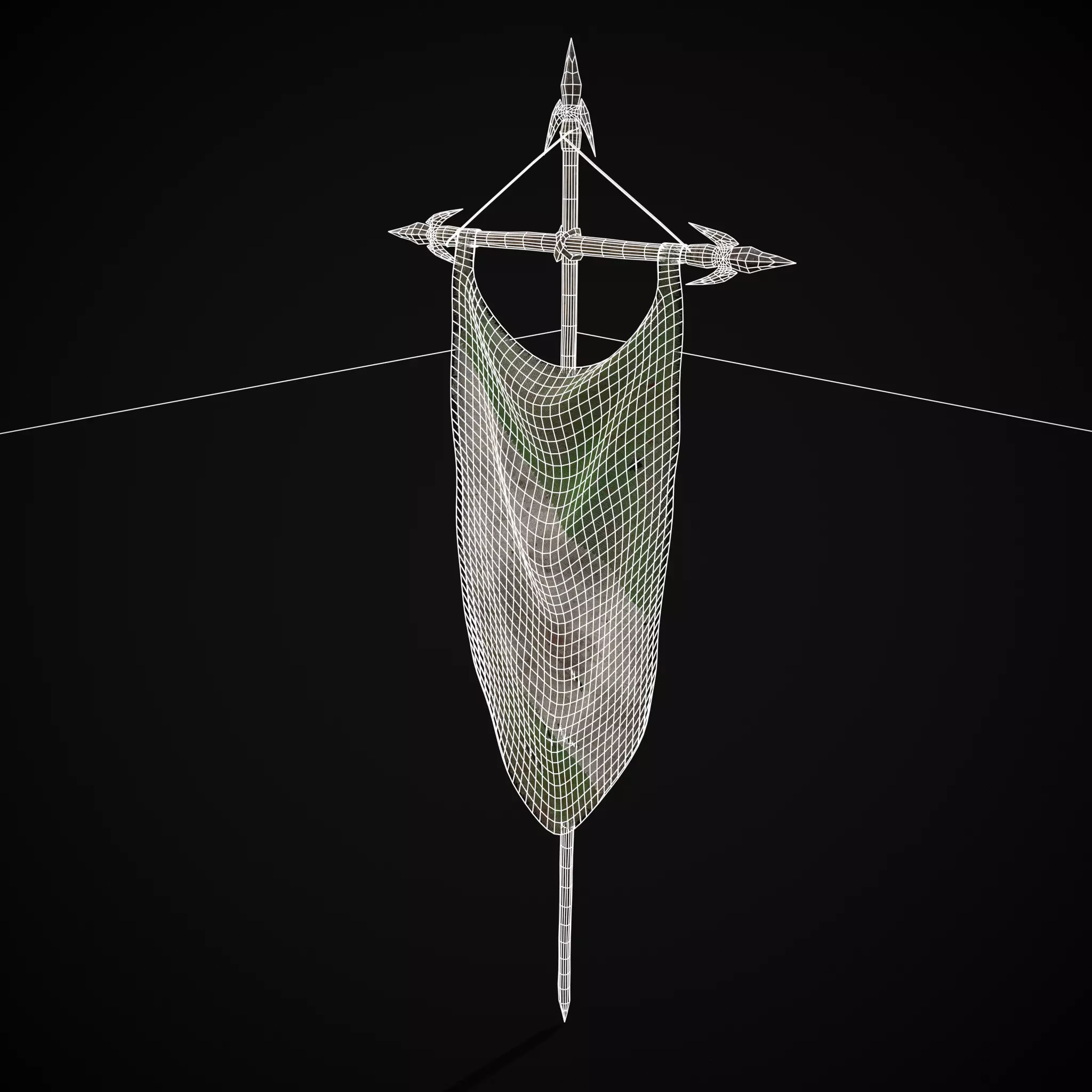 GW War Banner Low-poly 3D model_24