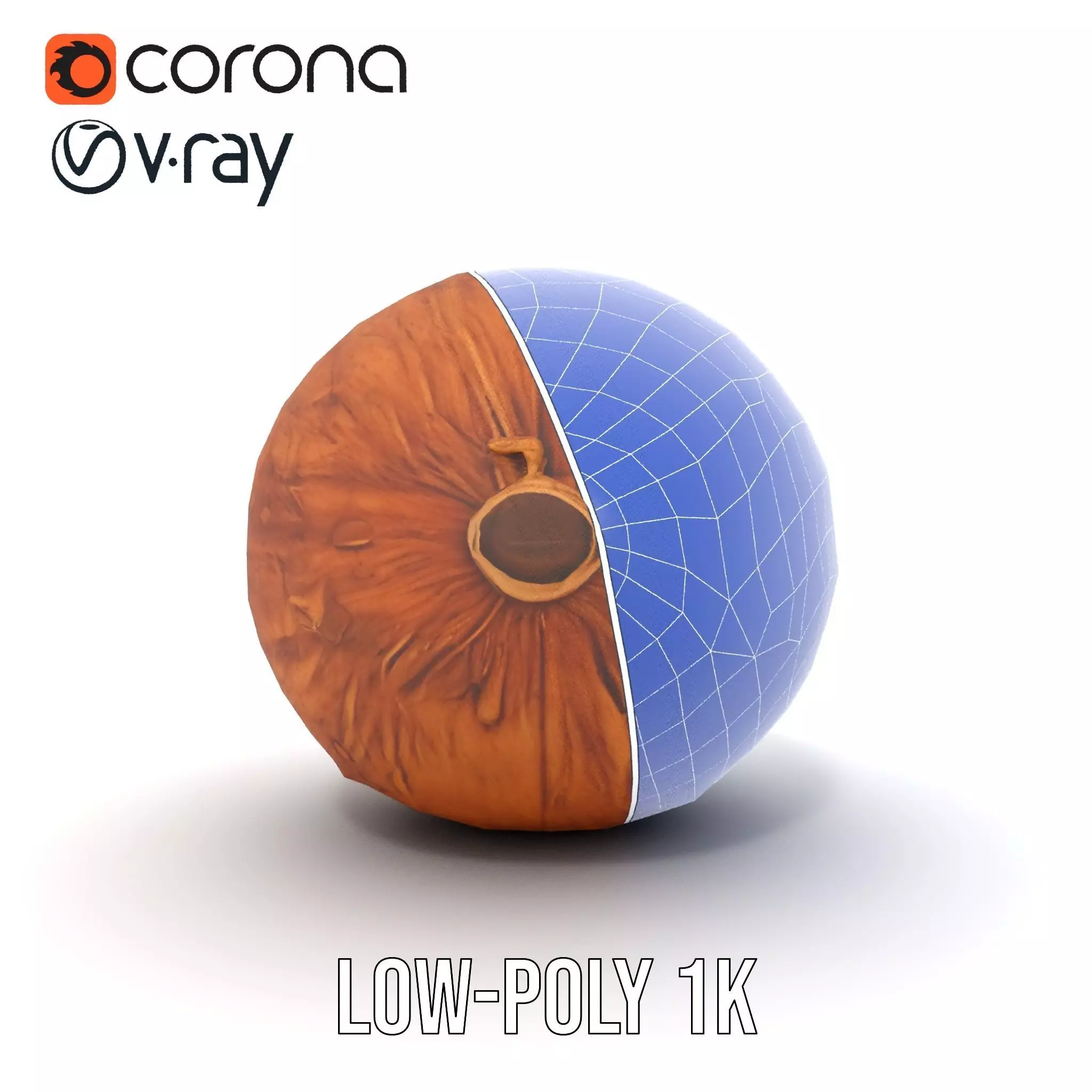 Rustic Coconut model pack Low-poly 3D model_31