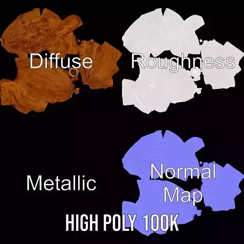 Rustic Coconut model pack Low-poly 3D model 3