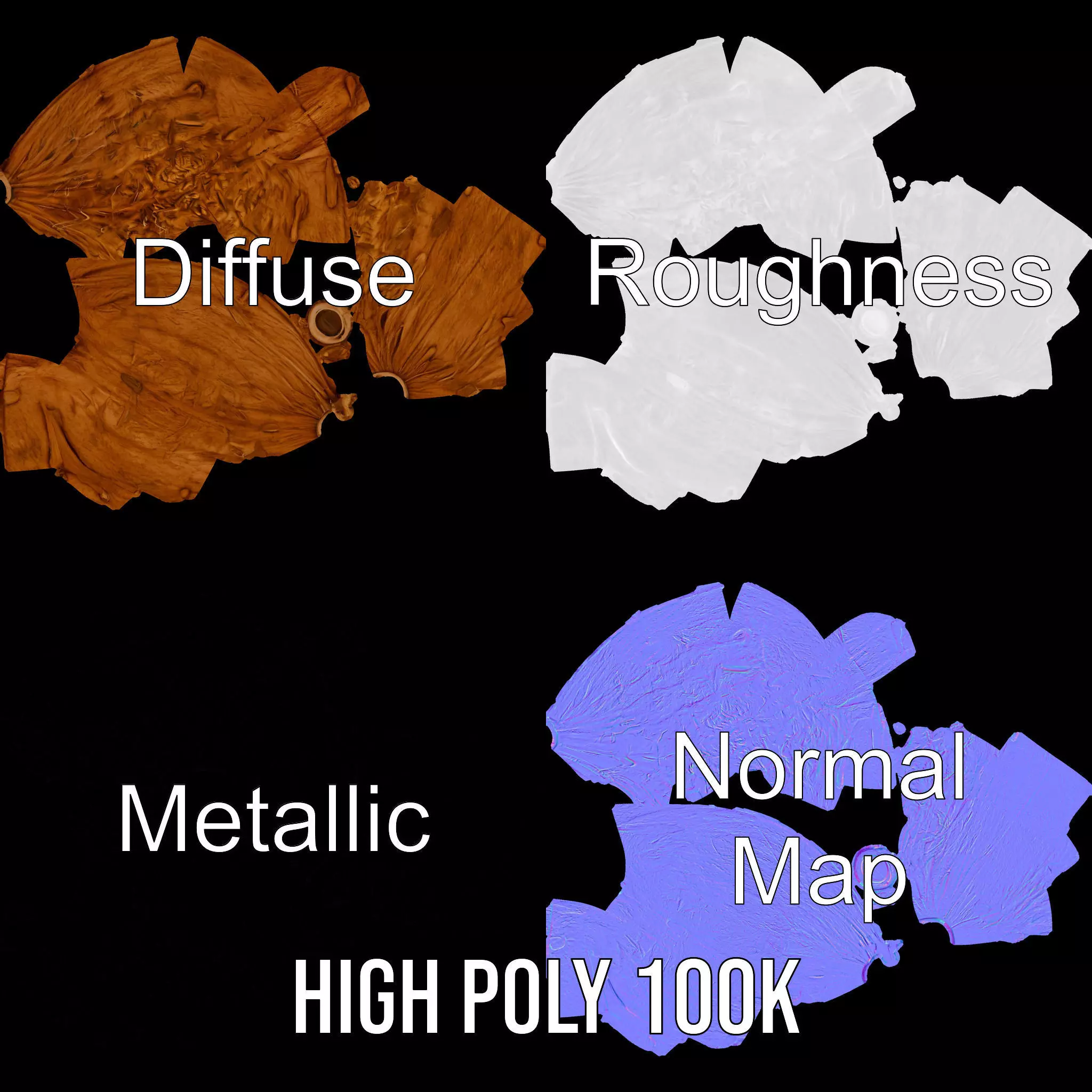 Rustic Coconut model pack Low-poly 3D model_4