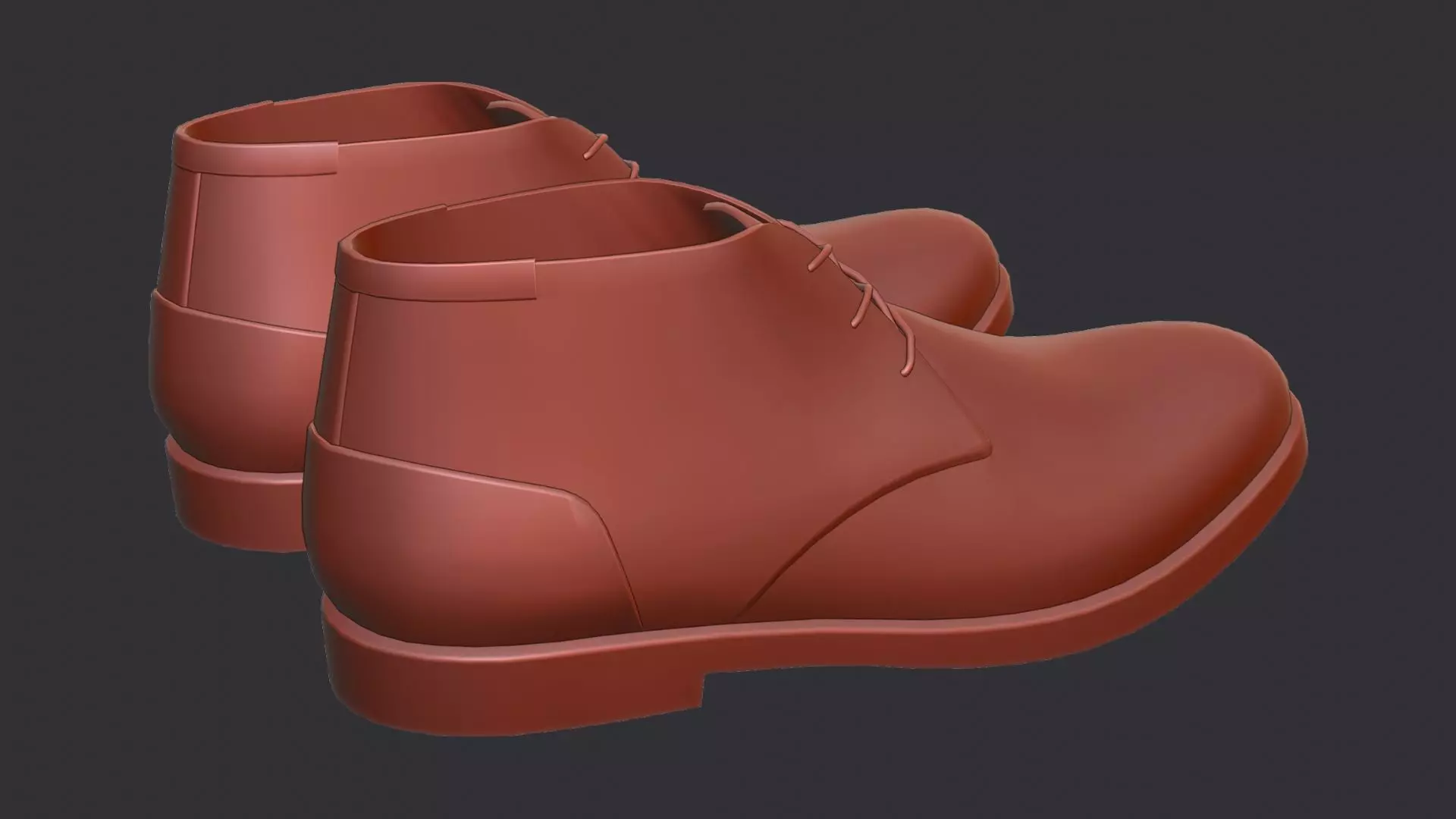 Dress Mens Boots Ankle Leather Shoes Low-poly 3D model_6