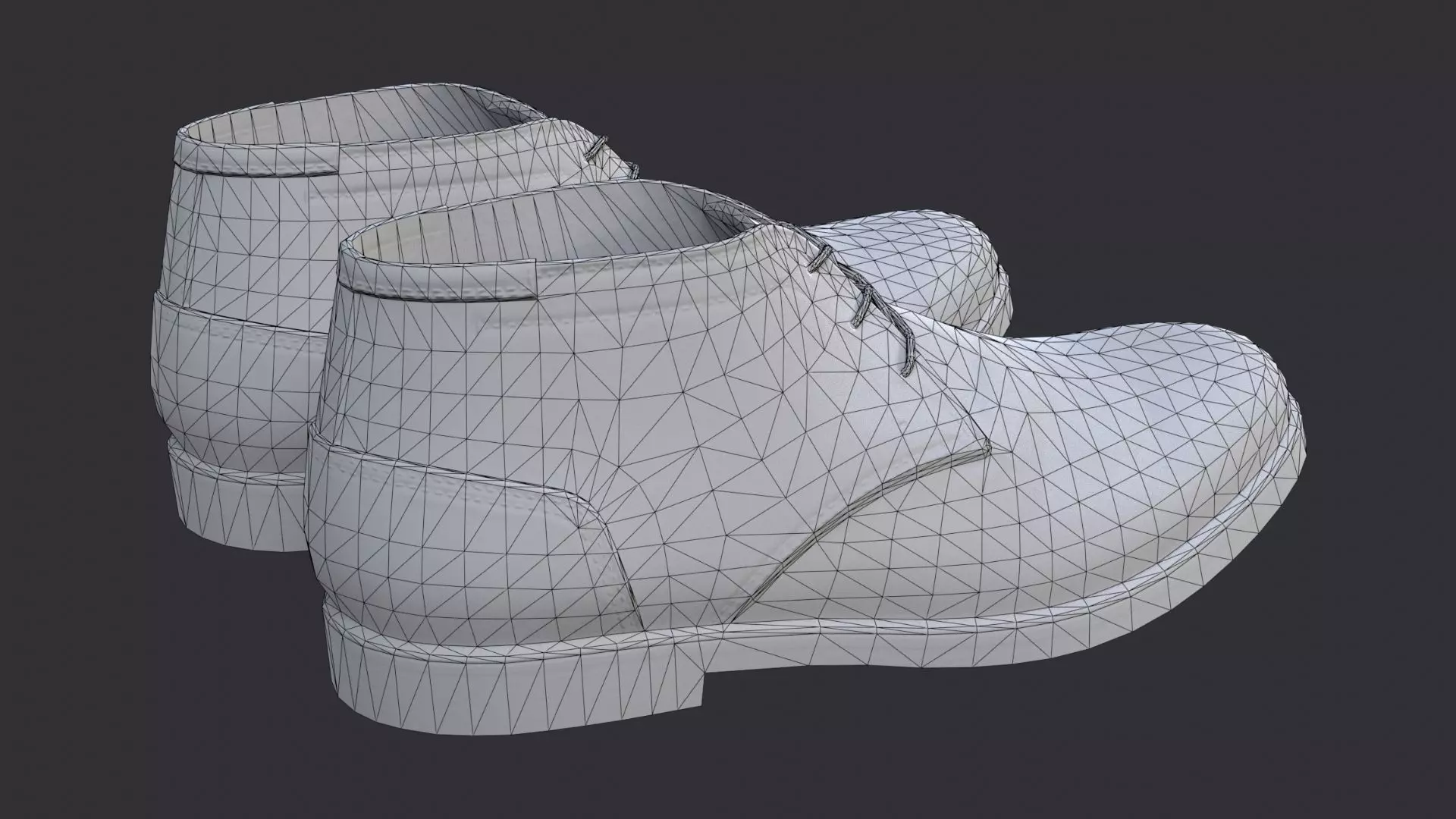 Dress Mens Boots Ankle Leather Shoes Low-poly 3D model_7