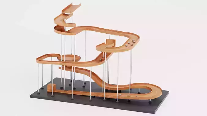 Marble Run and Race Track V1 - Physics Simulation Optimized