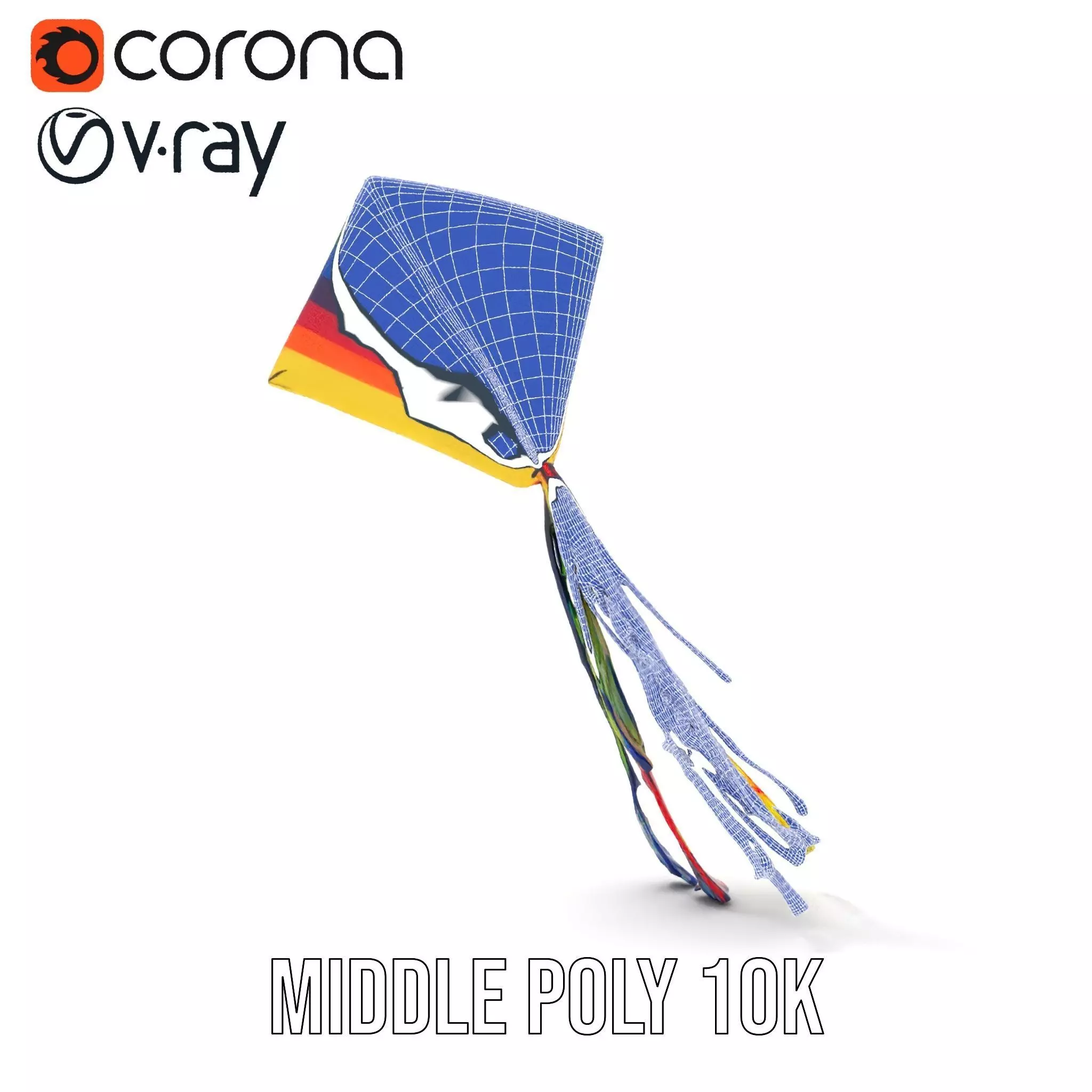 Rainbow Diamond Kite model pack Low-poly 3D model_30