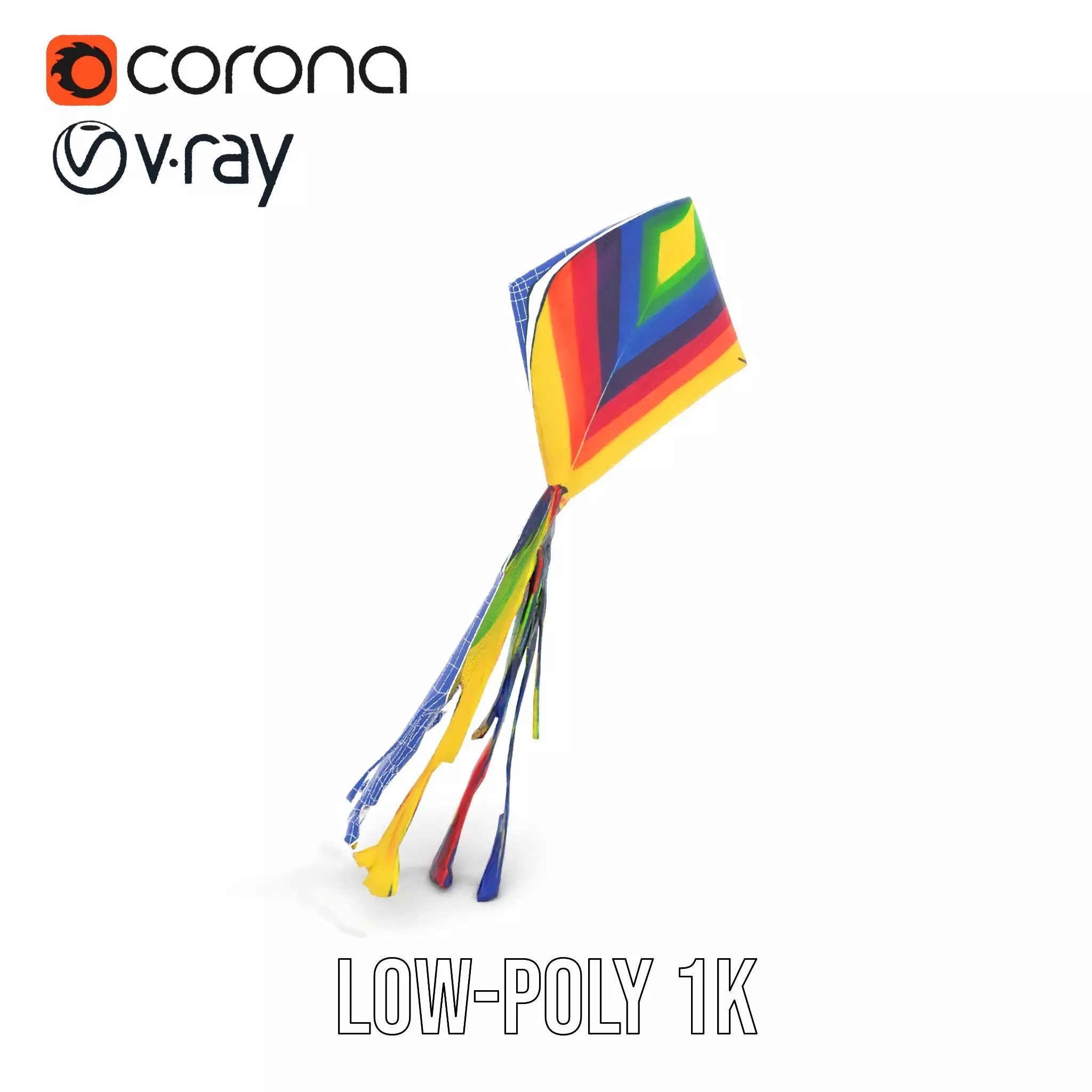 Rainbow Diamond Kite model pack Low-poly 3D model_31