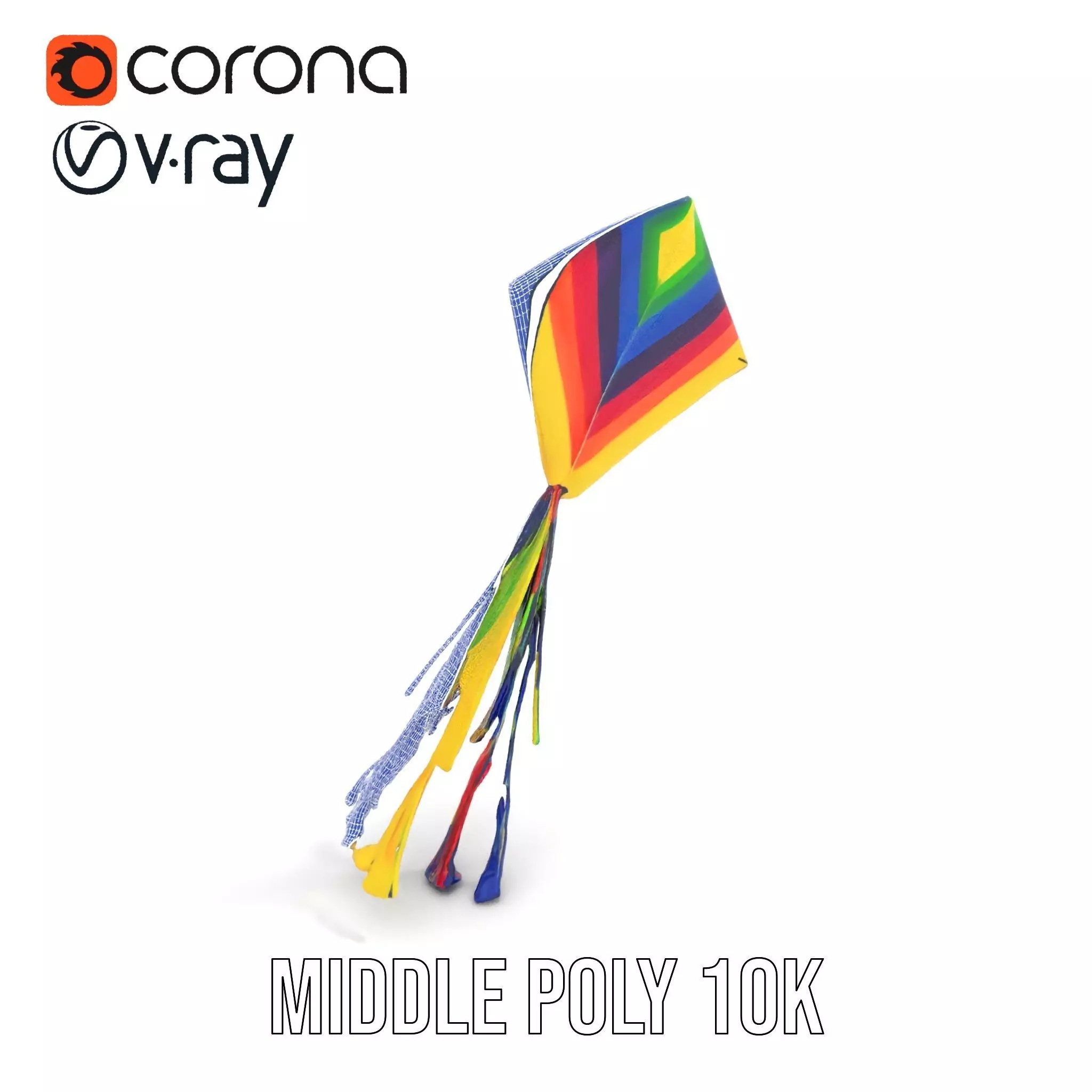 Rainbow Diamond Kite model pack Low-poly 3D model_19