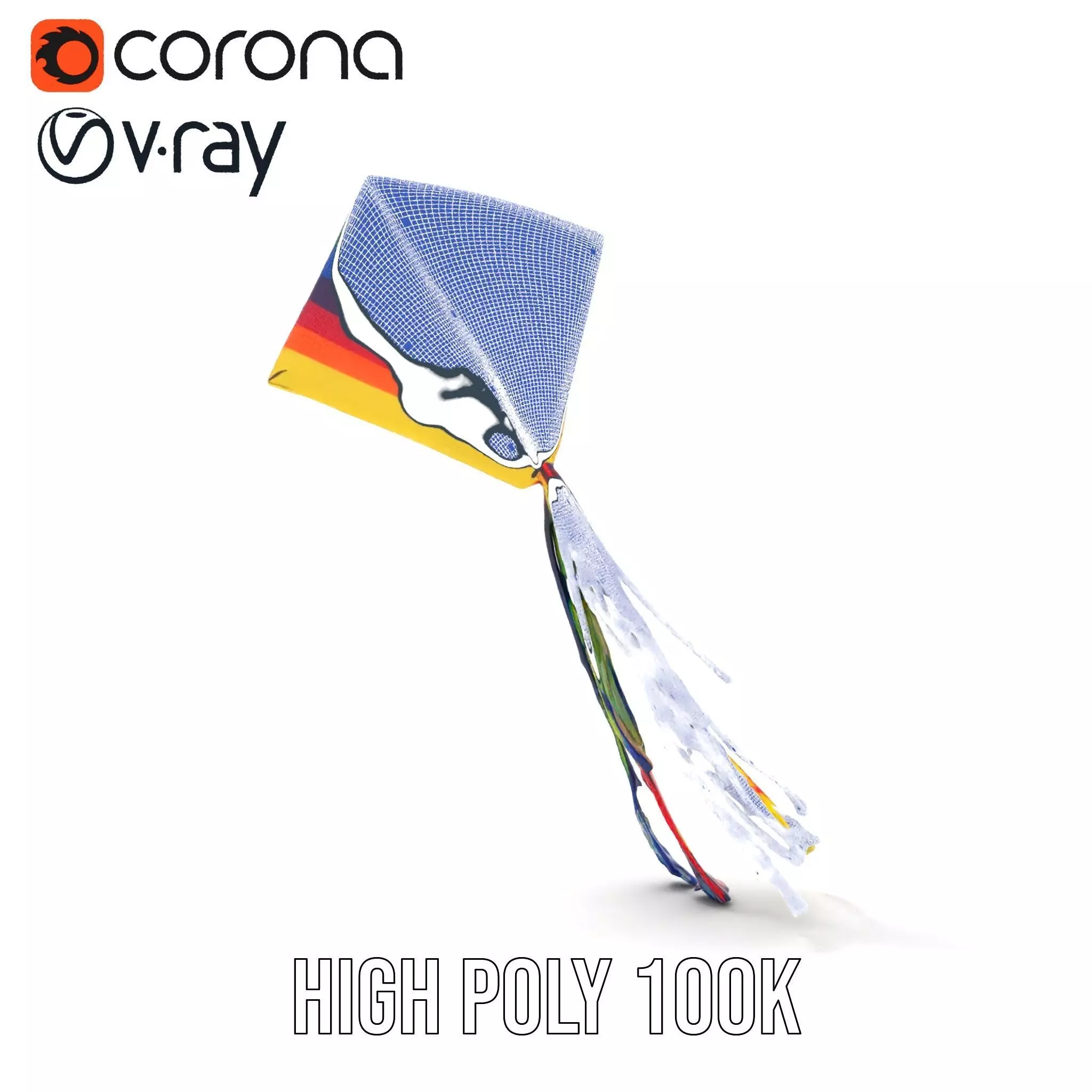 Rainbow Diamond Kite model pack Low-poly 3D model_34