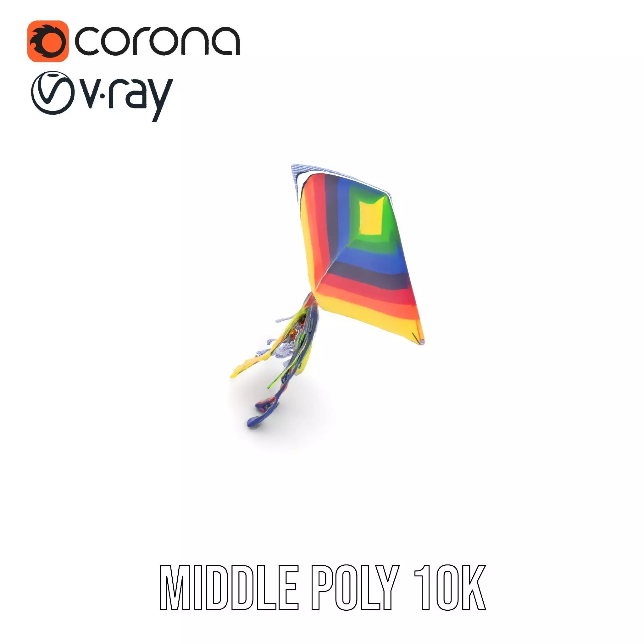 Rainbow Diamond Kite model pack Low-poly 3D model_25