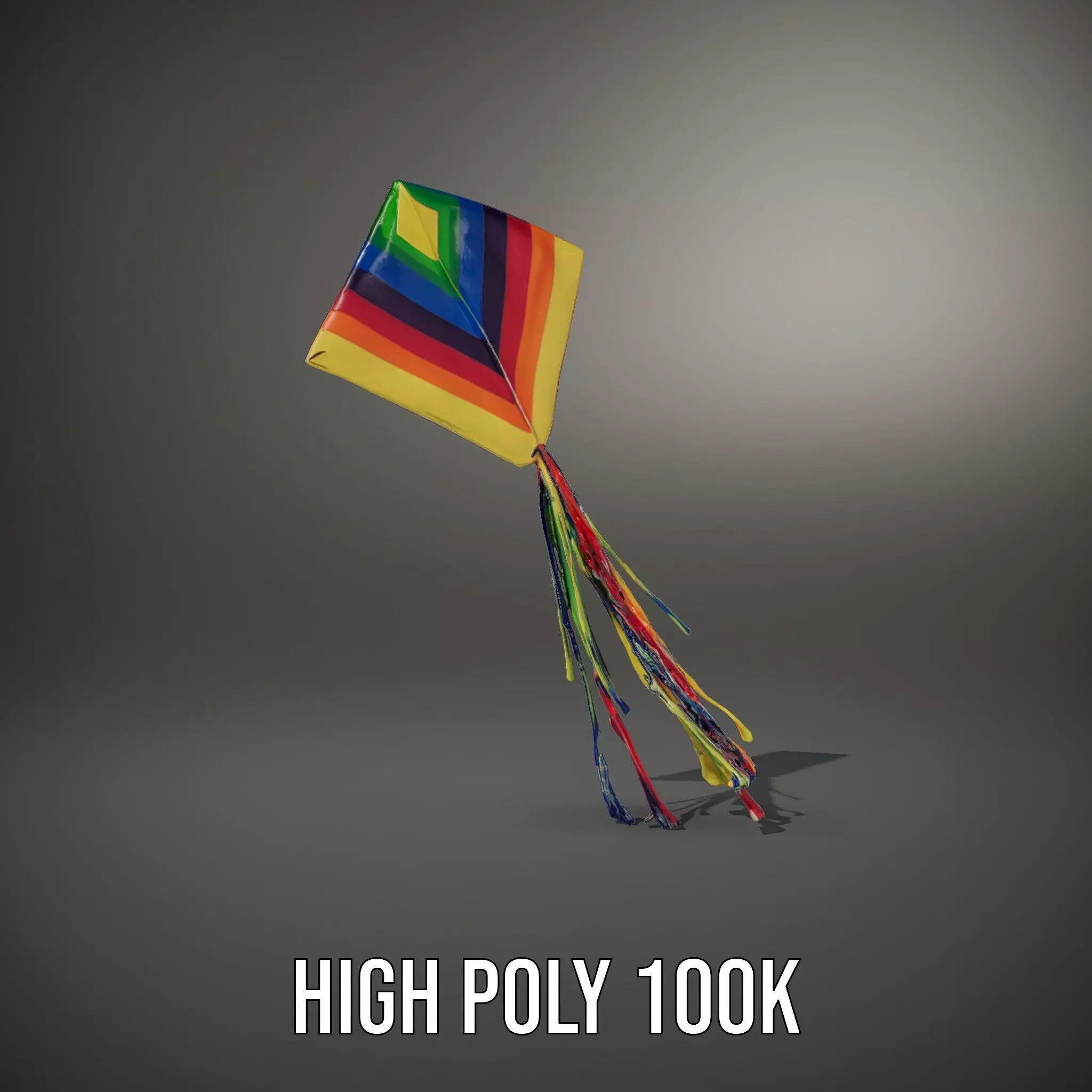 Rainbow Diamond Kite model pack Low-poly 3D model_9