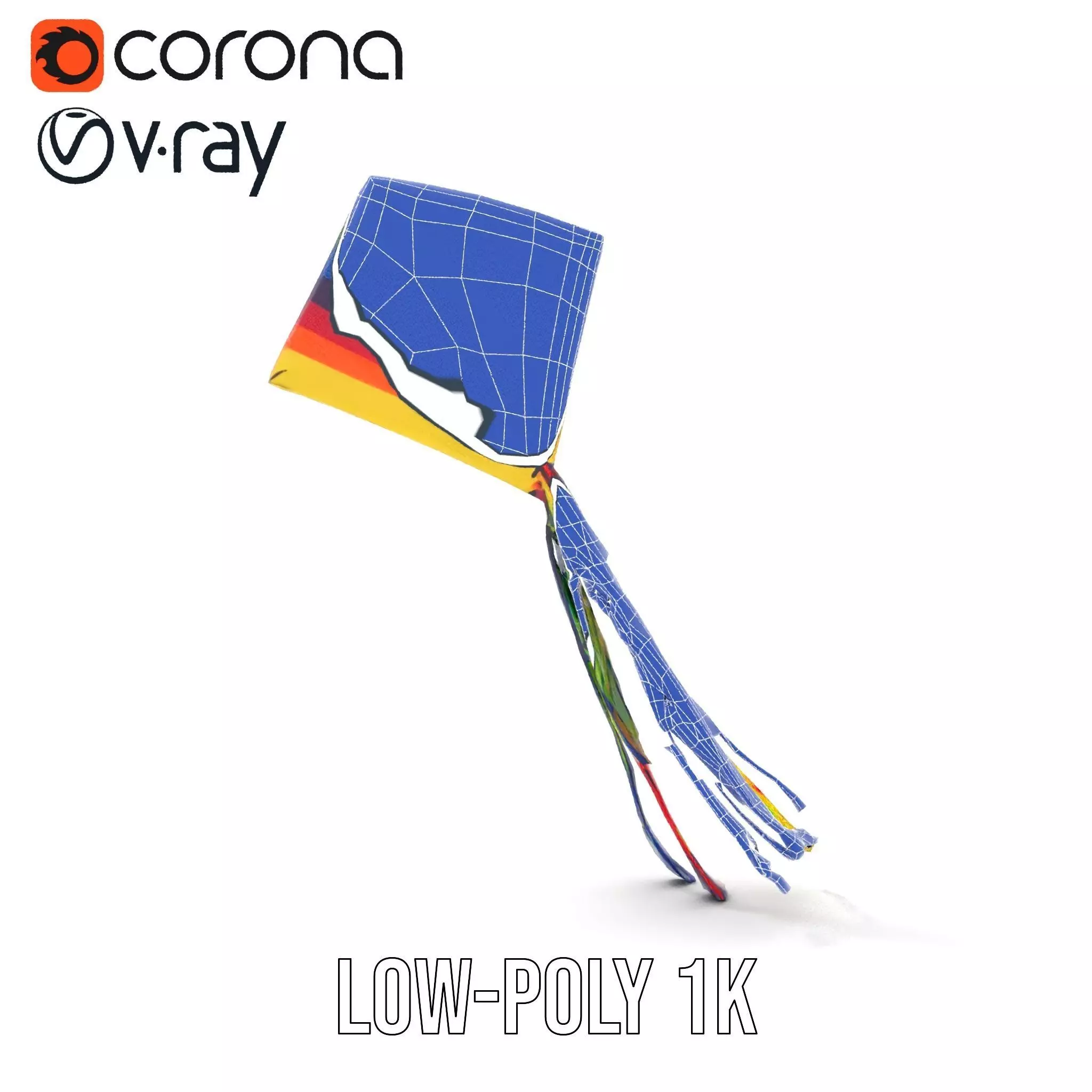 Rainbow Diamond Kite model pack Low-poly 3D model_15