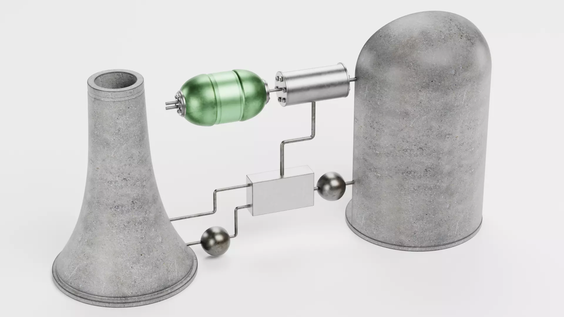 Nuclear Reactor V1 - Power Plant Low-poly 3D model_7