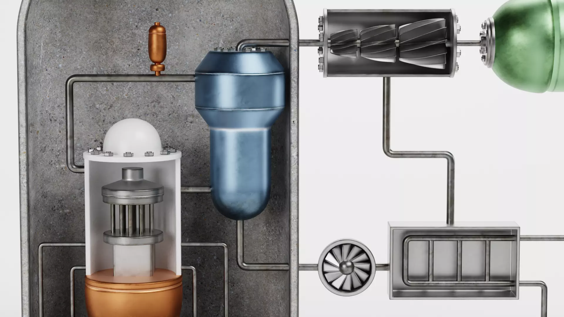 Nuclear Reactor V1 - Power Plant Low-poly 3D model_8