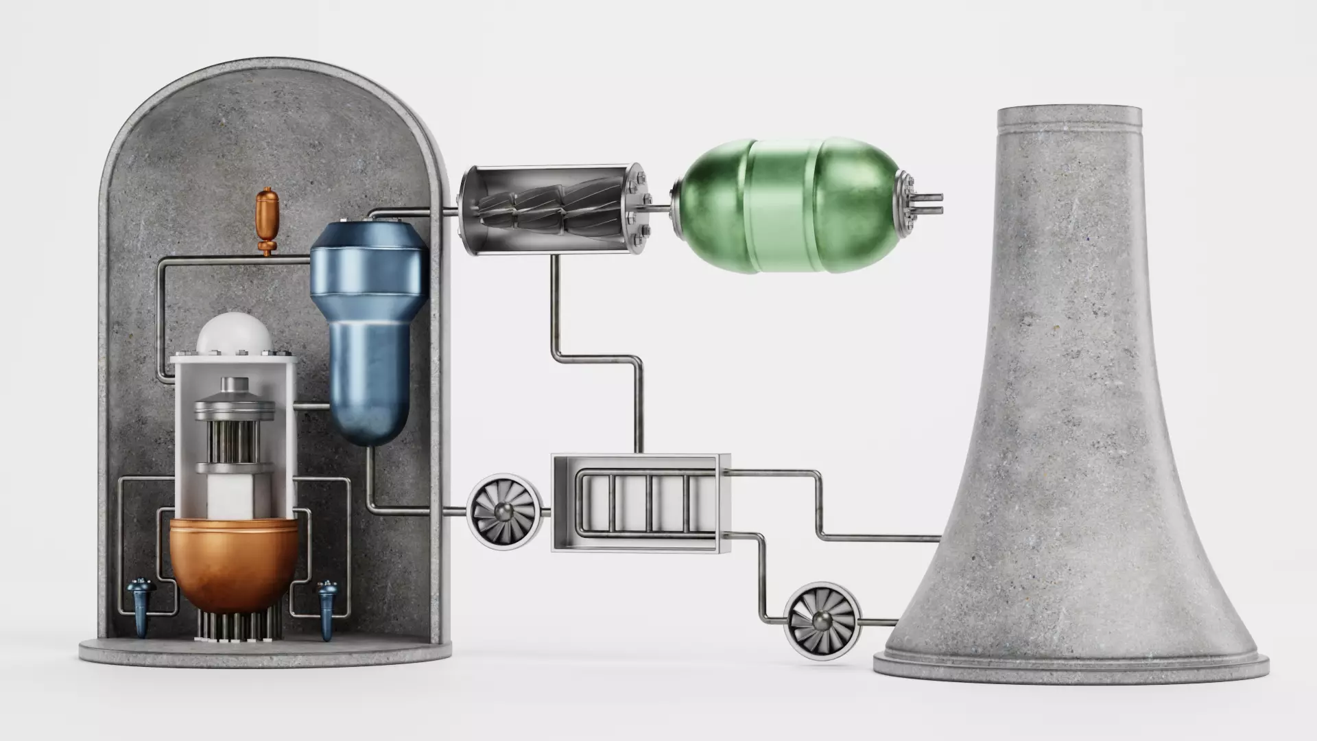 Nuclear Reactor V1 - Power Plant Low-poly 3D model_4