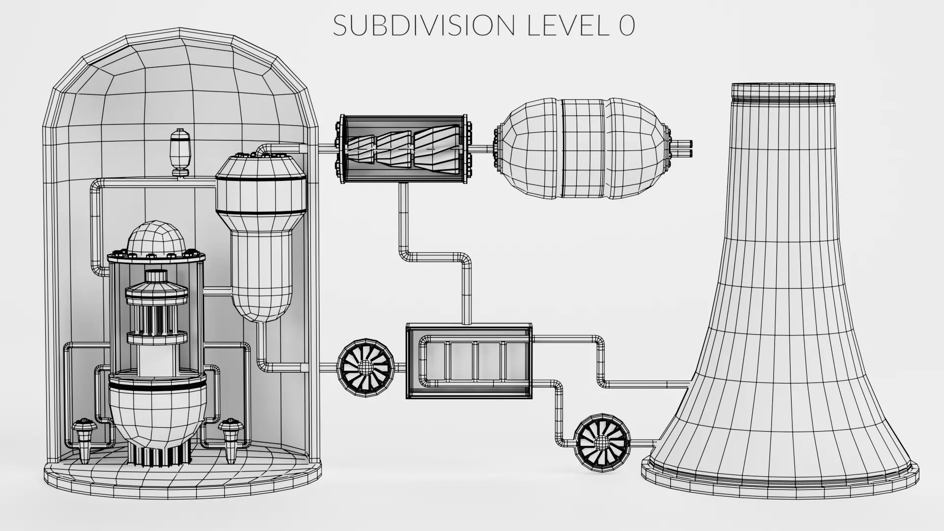 Nuclear Reactor V1 - Power Plant Low-poly 3D model_10