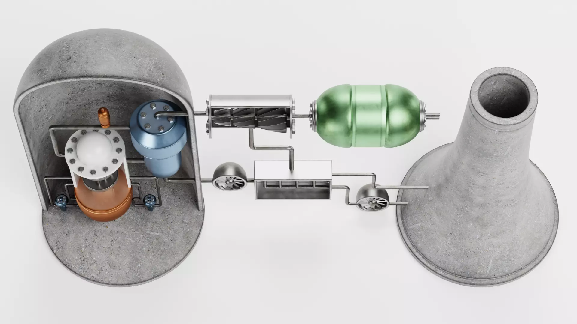 Nuclear Reactor V1 - Power Plant Low-poly 3D model_3