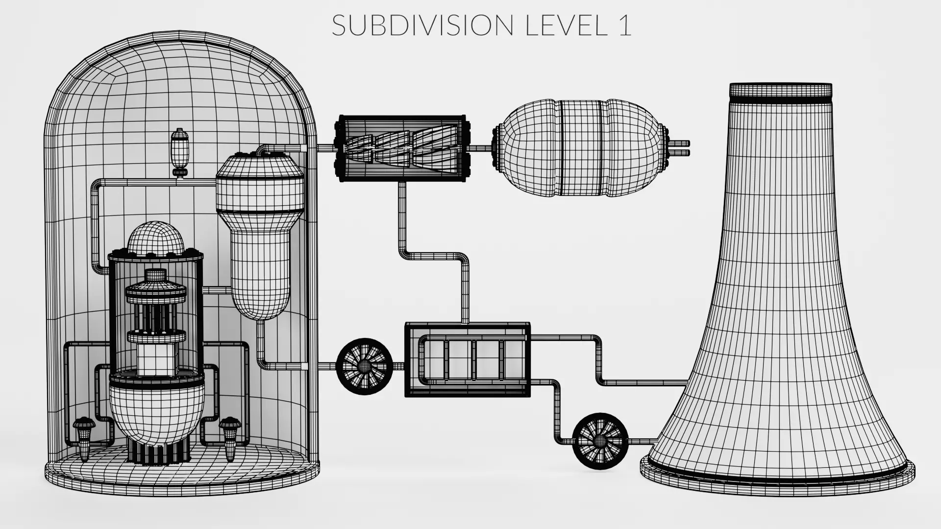 Nuclear Reactor V1 - Power Plant Low-poly 3D model_11