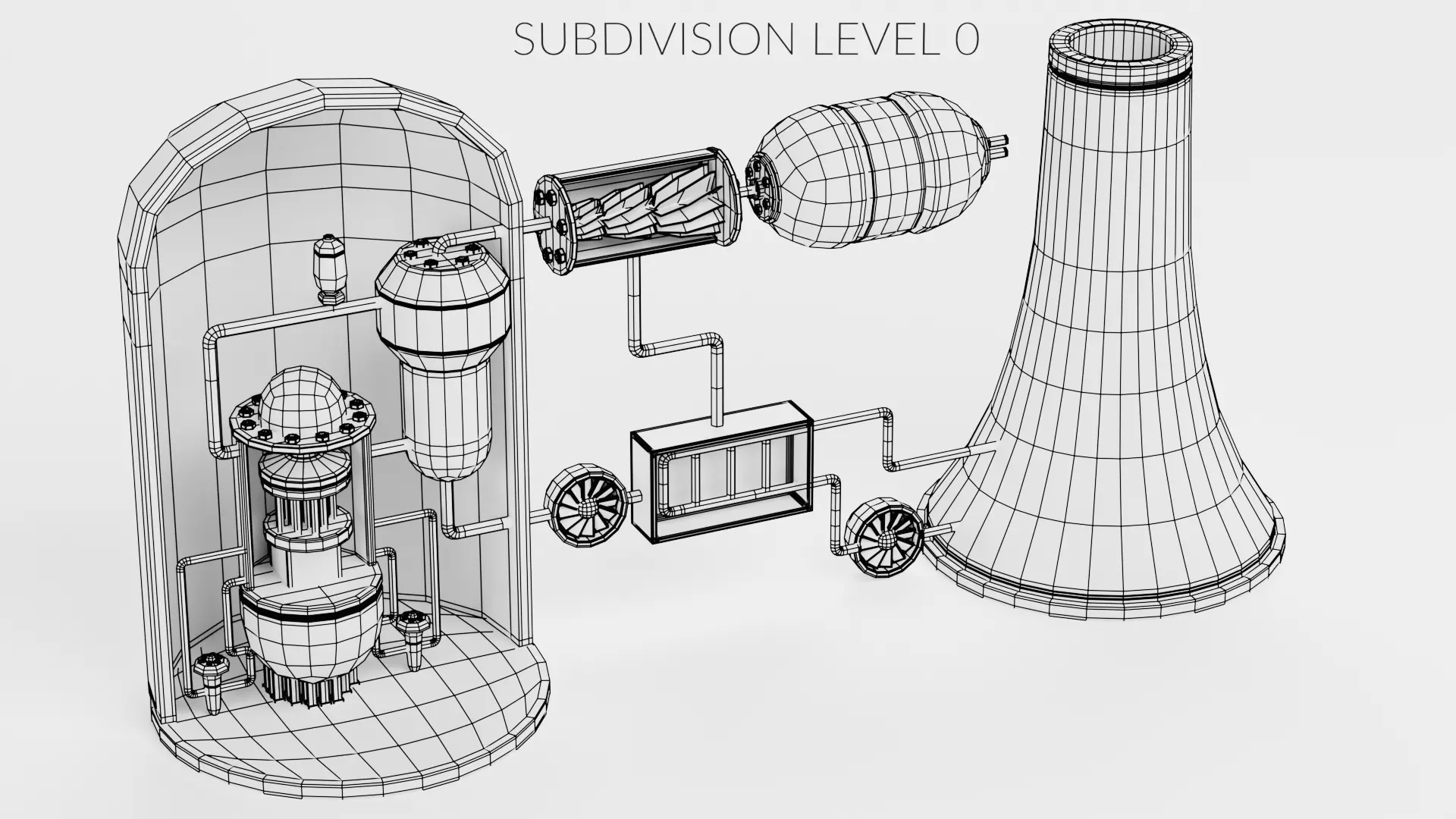 Nuclear Reactor V1 - Power Plant Low-poly 3D model_12