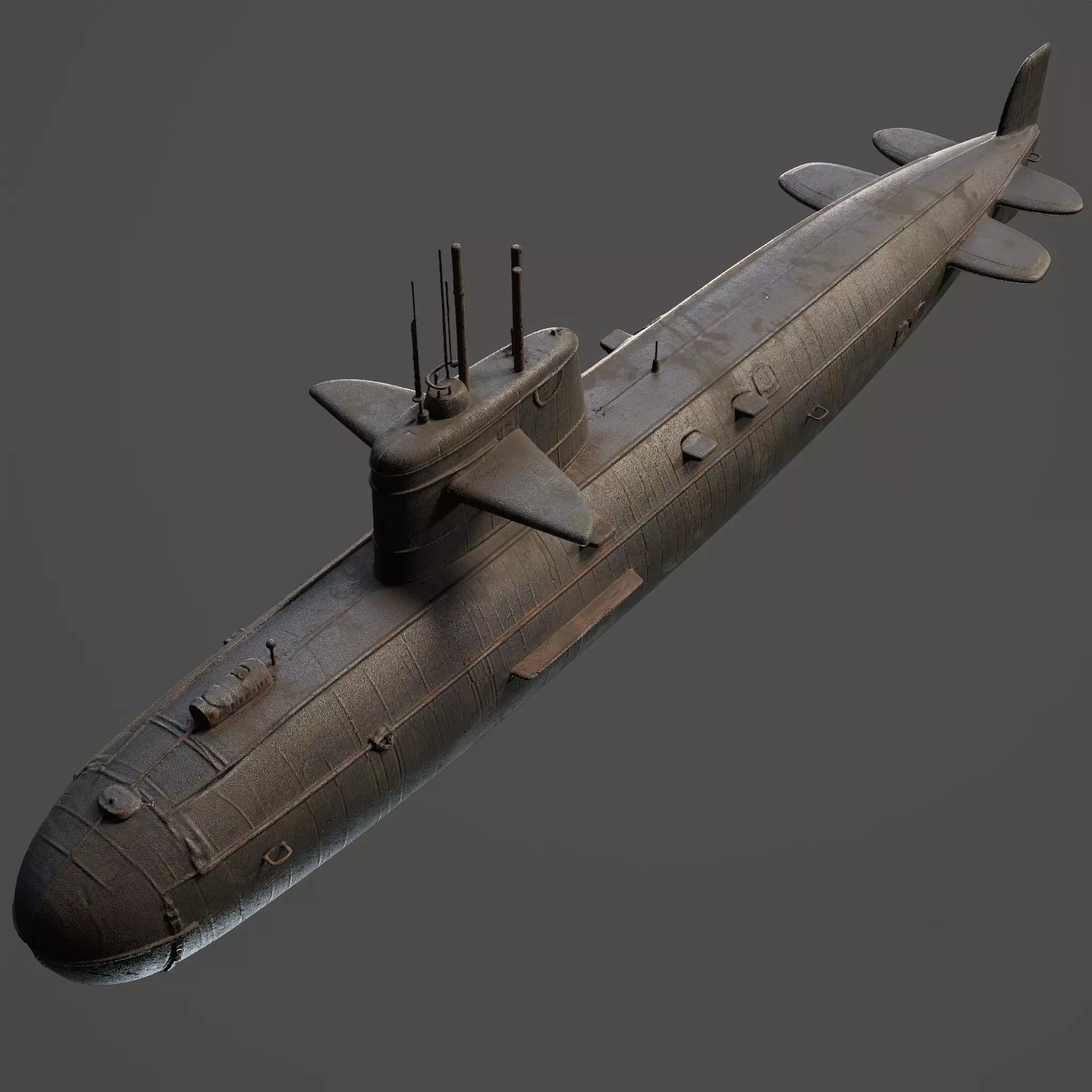 Naval Submarine Watercraft 4K PBR 3D model_3