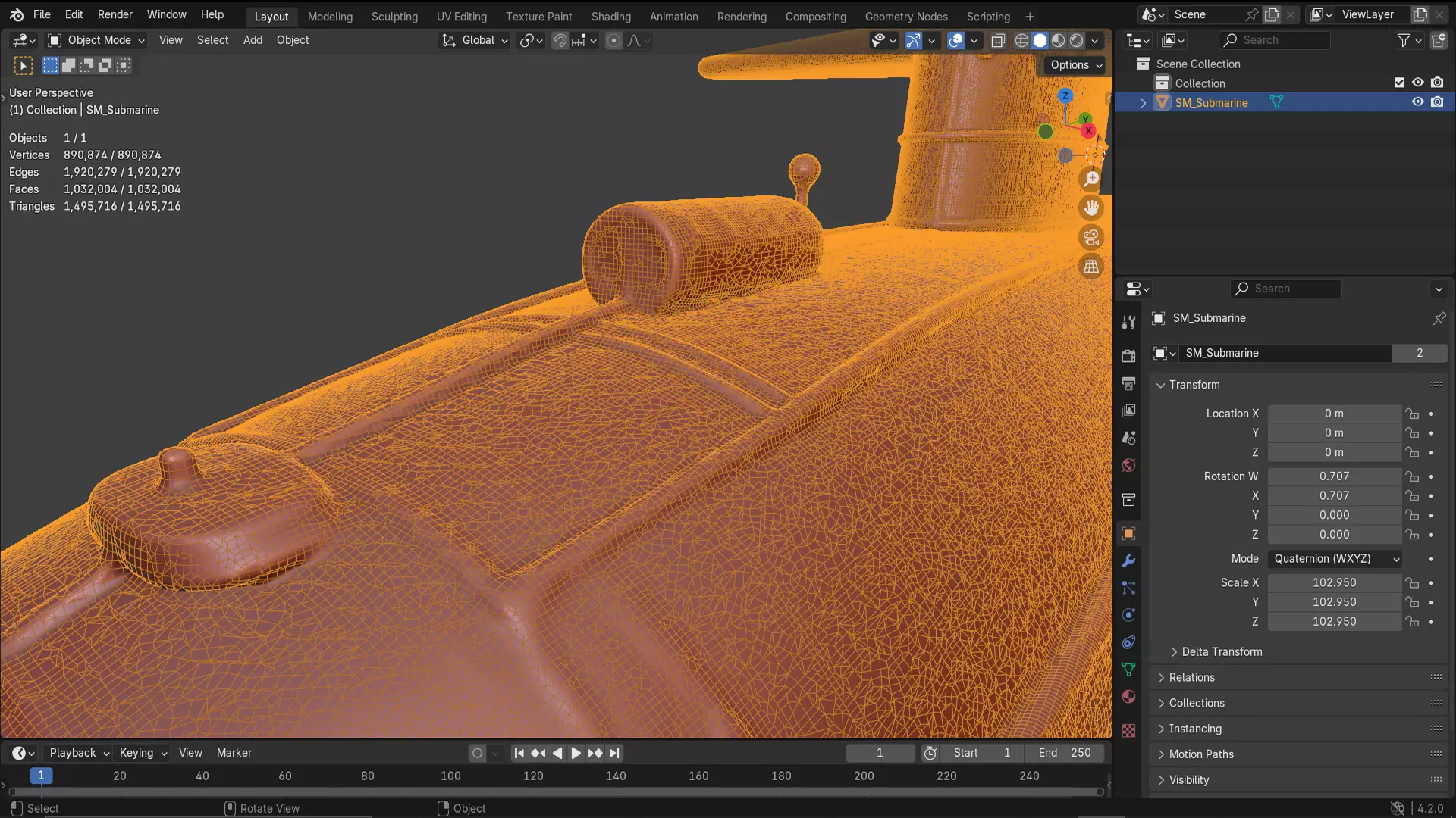 Naval Submarine Watercraft 4K PBR 3D model_22