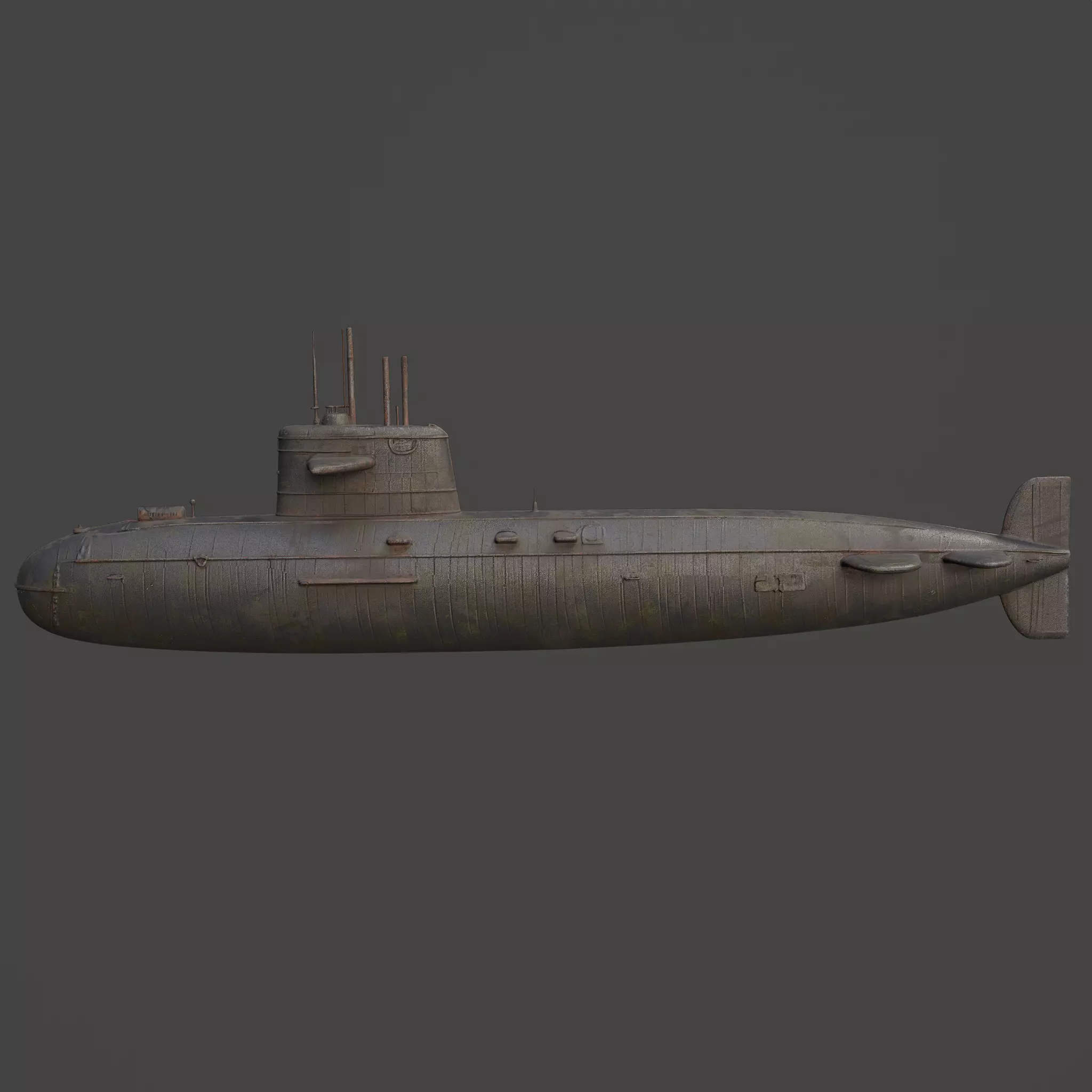 Naval Submarine Watercraft 4K PBR 3D model_5