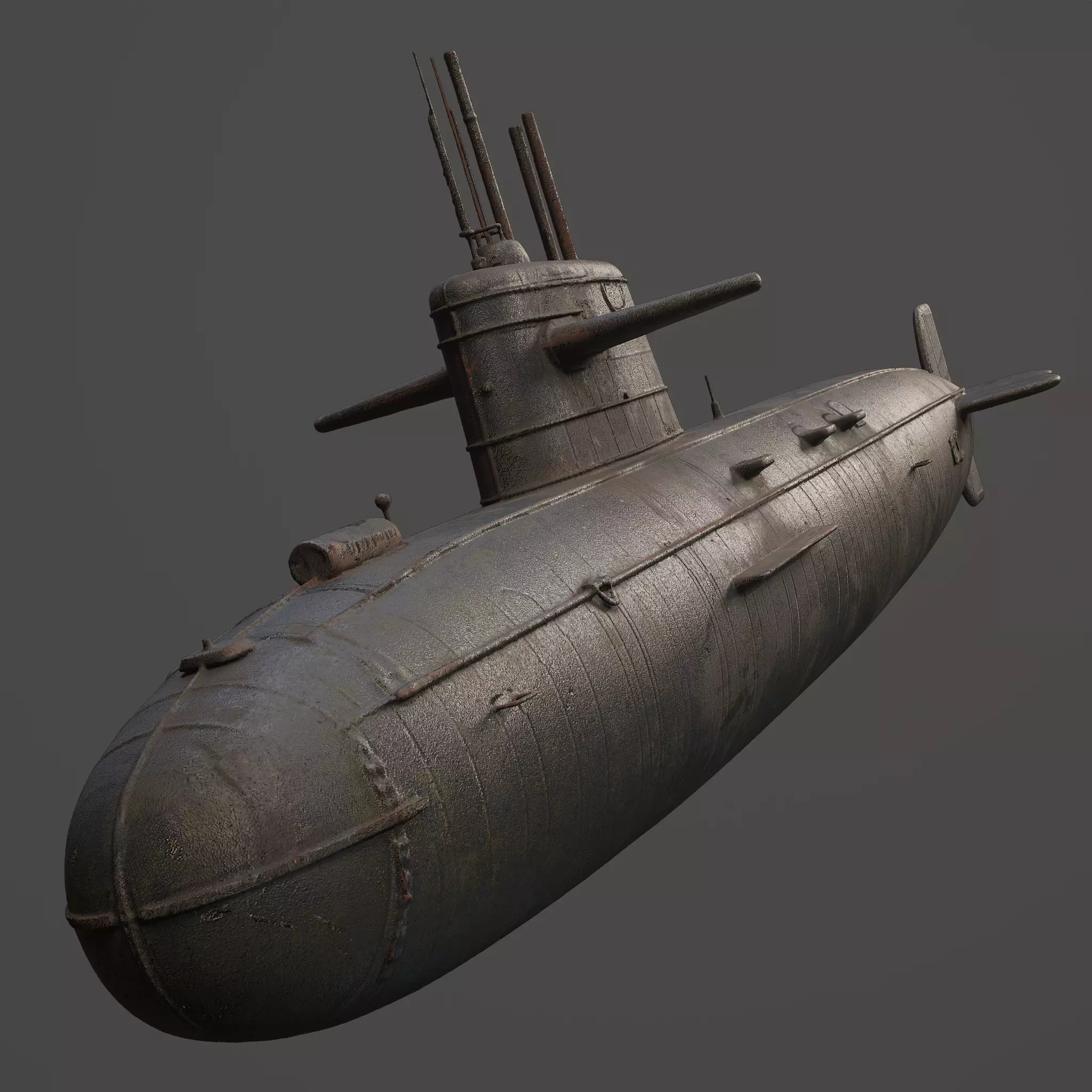 Naval Submarine Watercraft 4K PBR 3D model_18