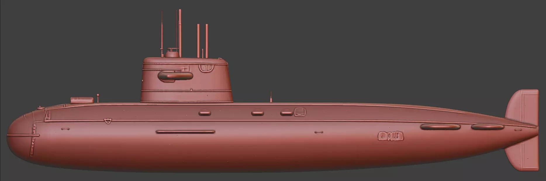 Naval Submarine Watercraft 4K PBR 3D model_15