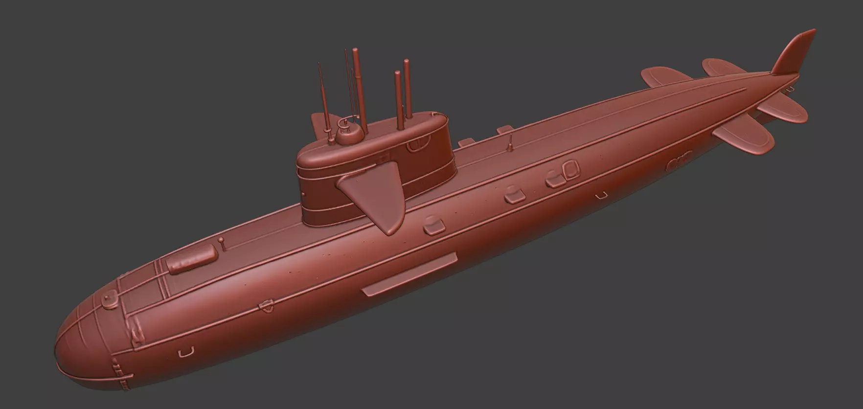 Naval Submarine Watercraft 4K PBR 3D model_17