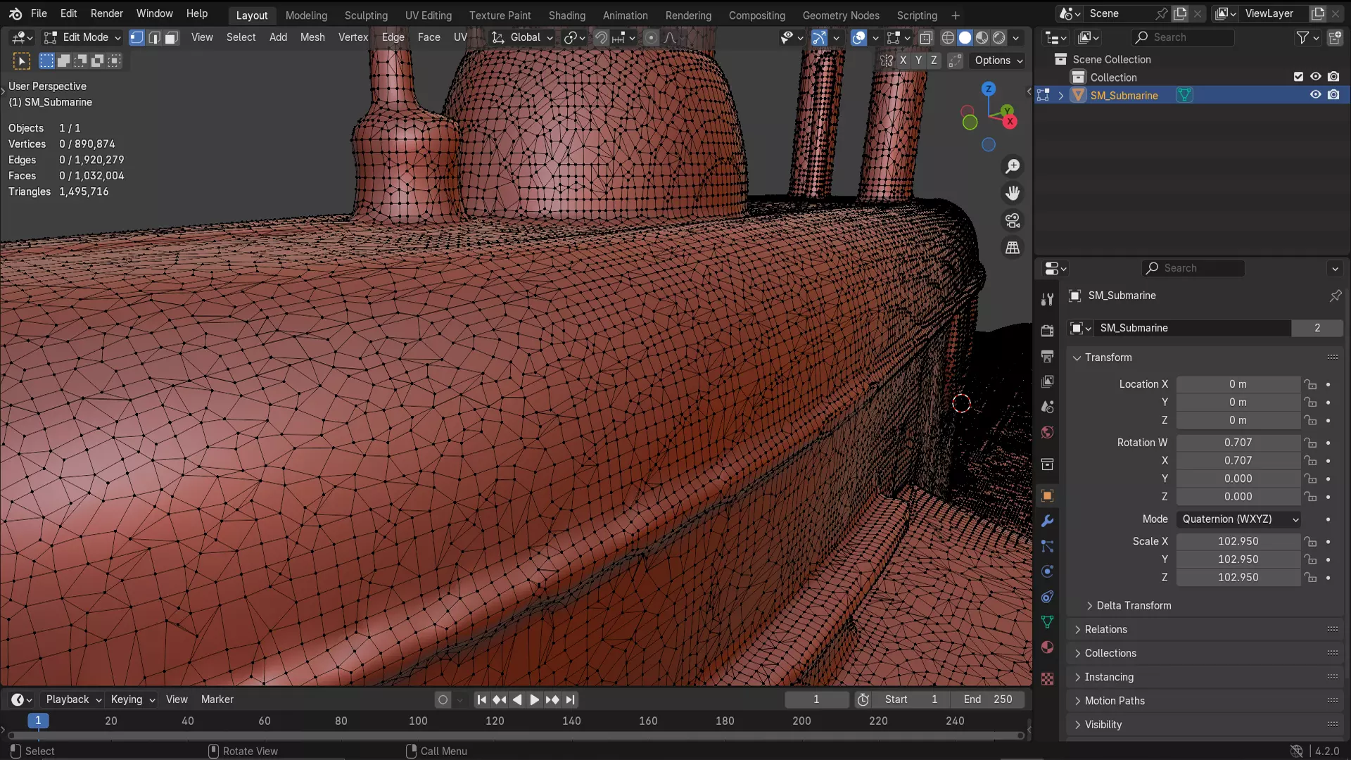Naval Submarine Watercraft 4K PBR 3D model_23
