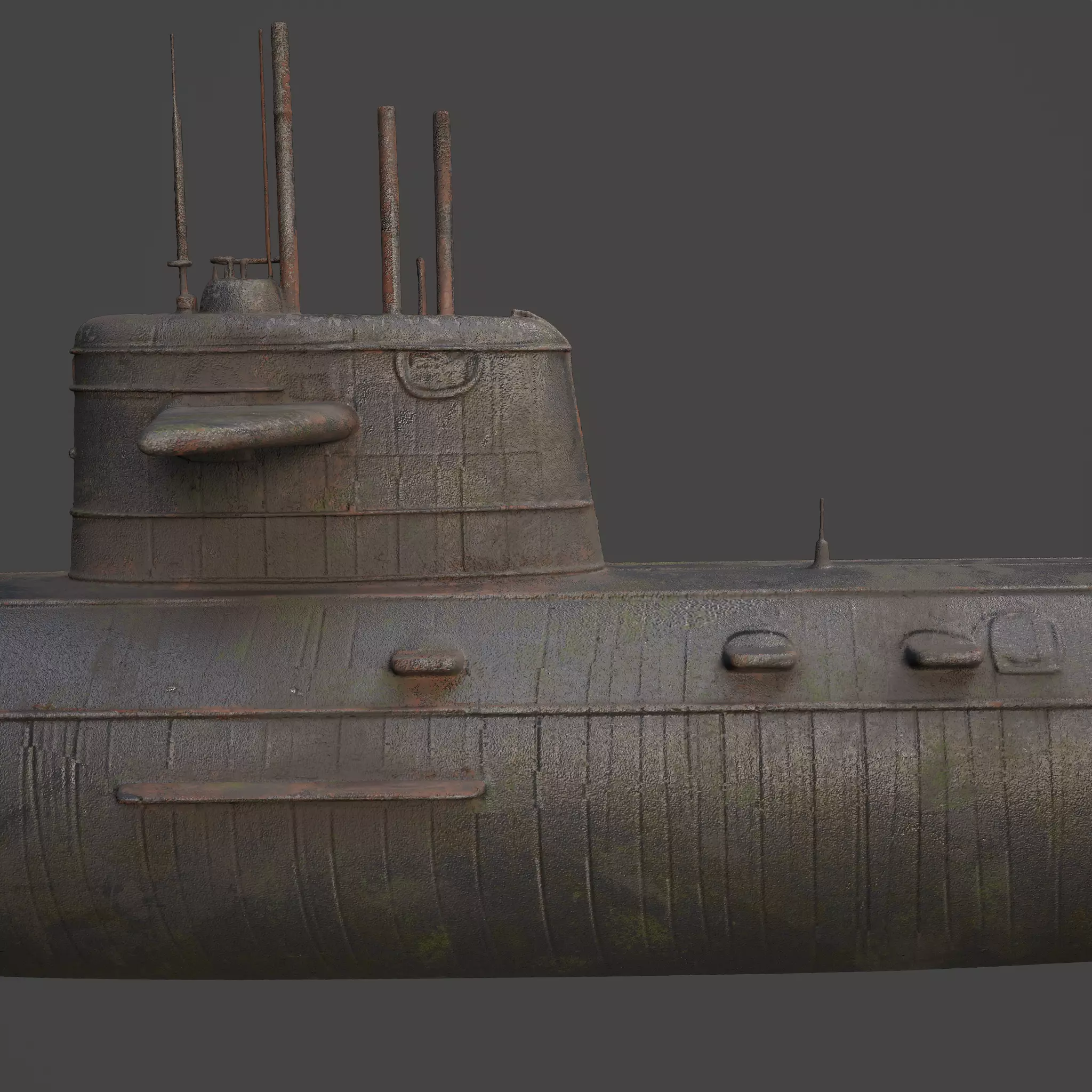 Naval Submarine Watercraft 4K PBR 3D model_6