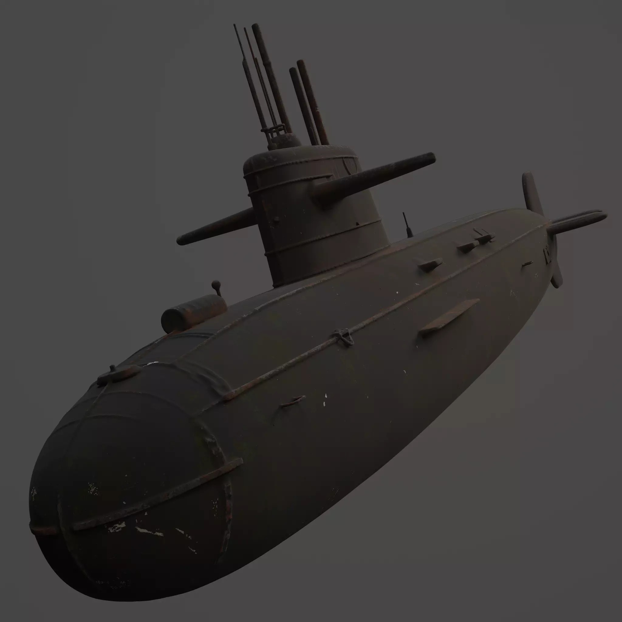 Naval Submarine Watercraft 4K PBR 3D model_20