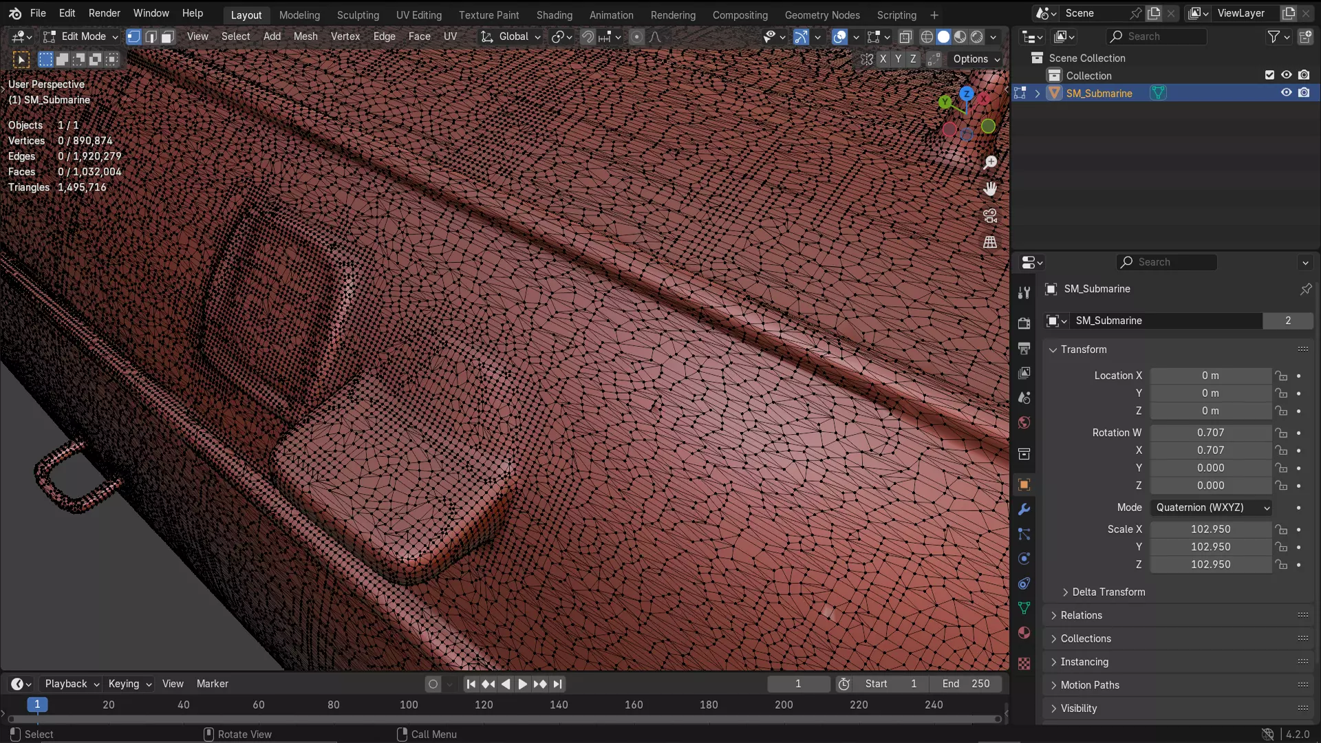 Naval Submarine Watercraft 4K PBR 3D model_24