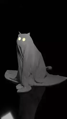 Ghost Cat Lantern STL  3D print model