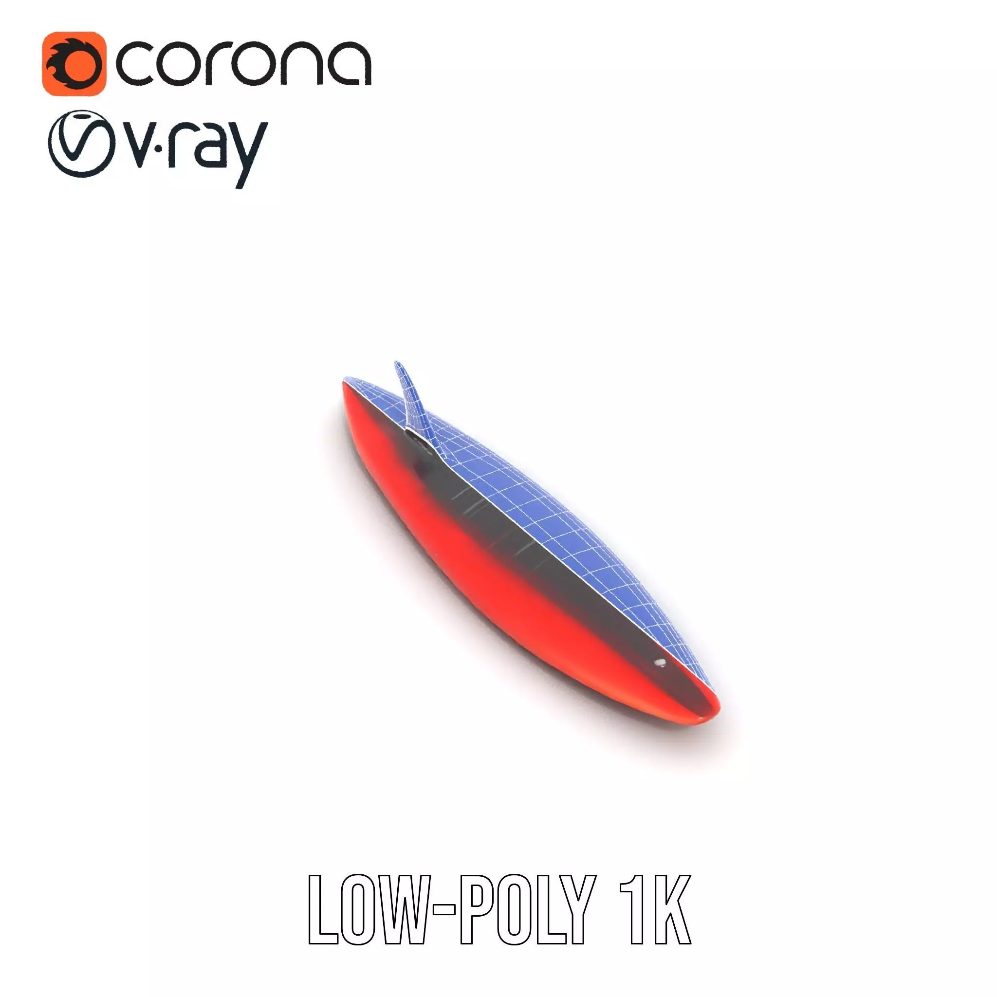 Red Speed Surfboard model pack Low-poly 3D model_25