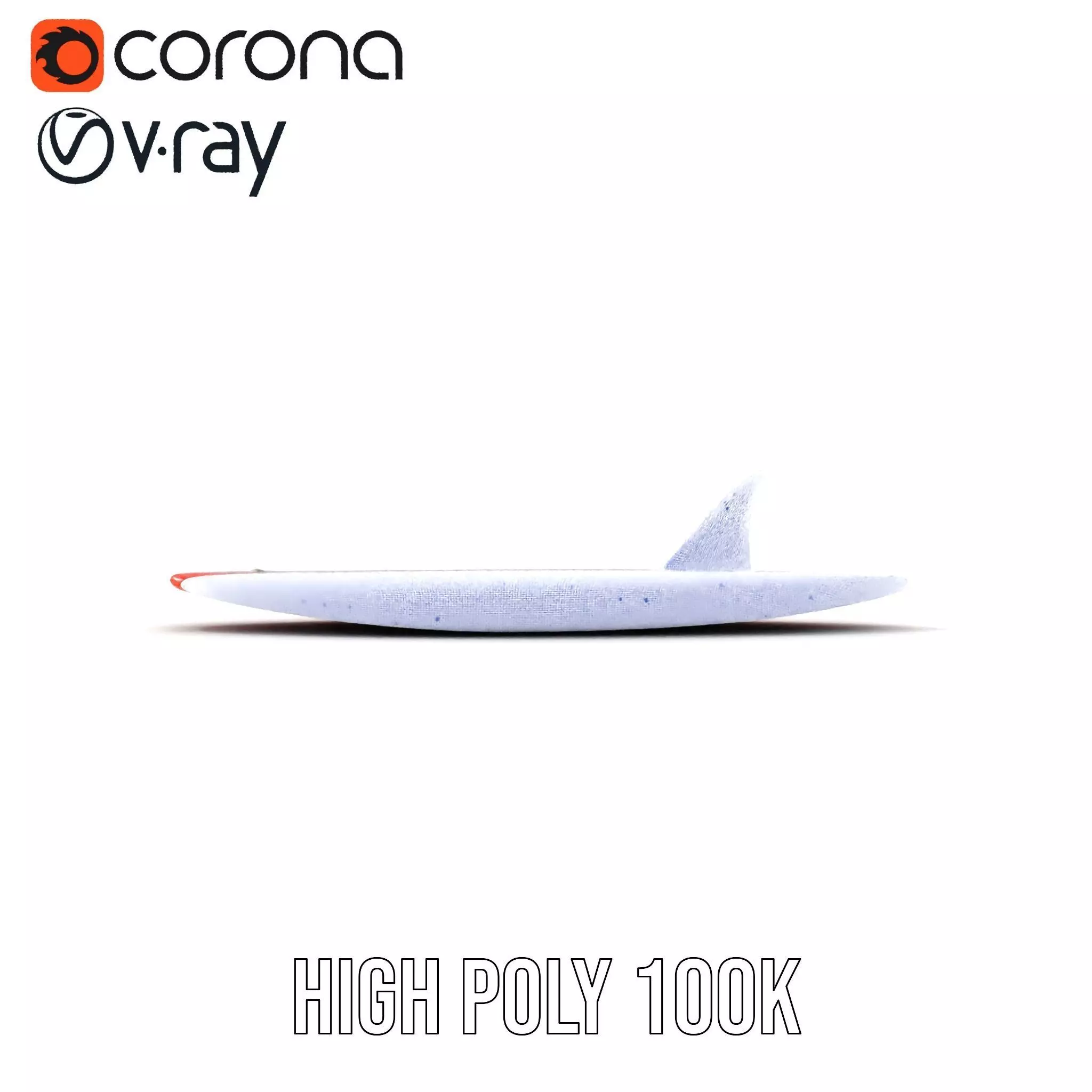 Red Speed Surfboard model pack Low-poly 3D model_33