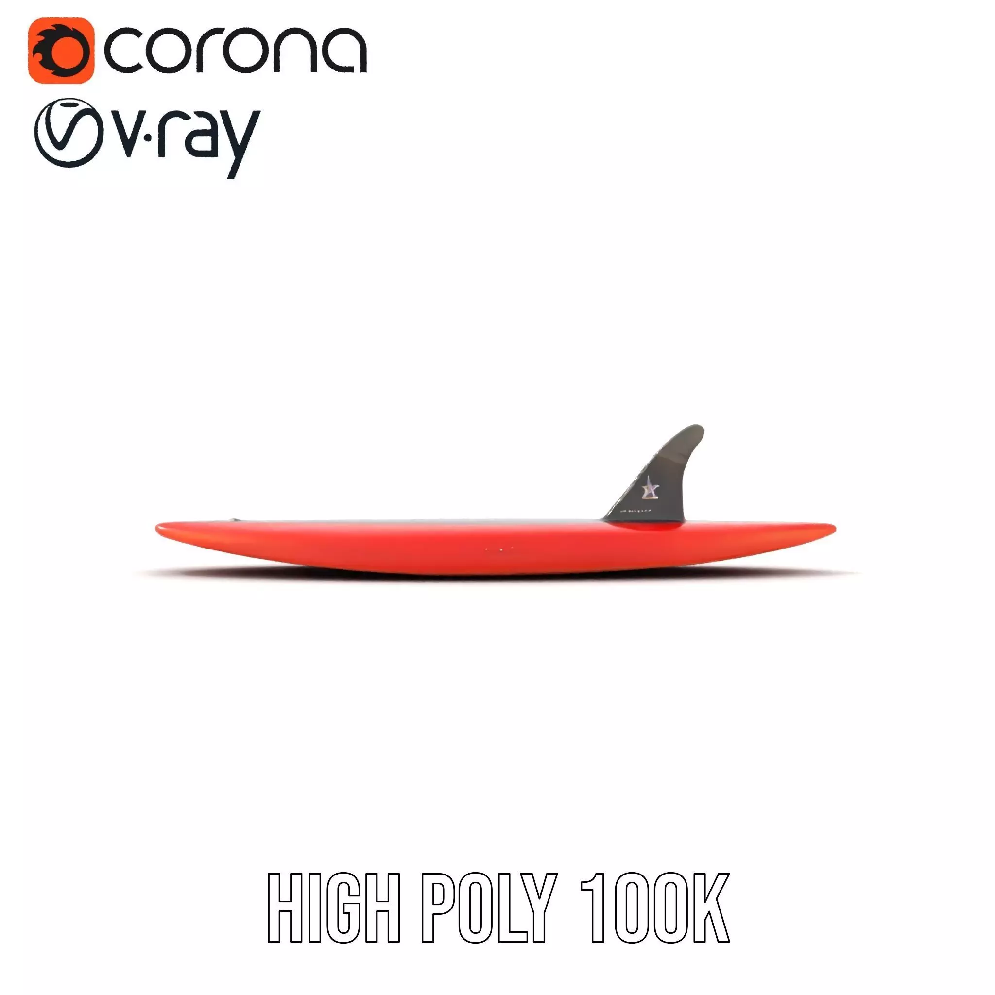 Red Speed Surfboard model pack Low-poly 3D model_23