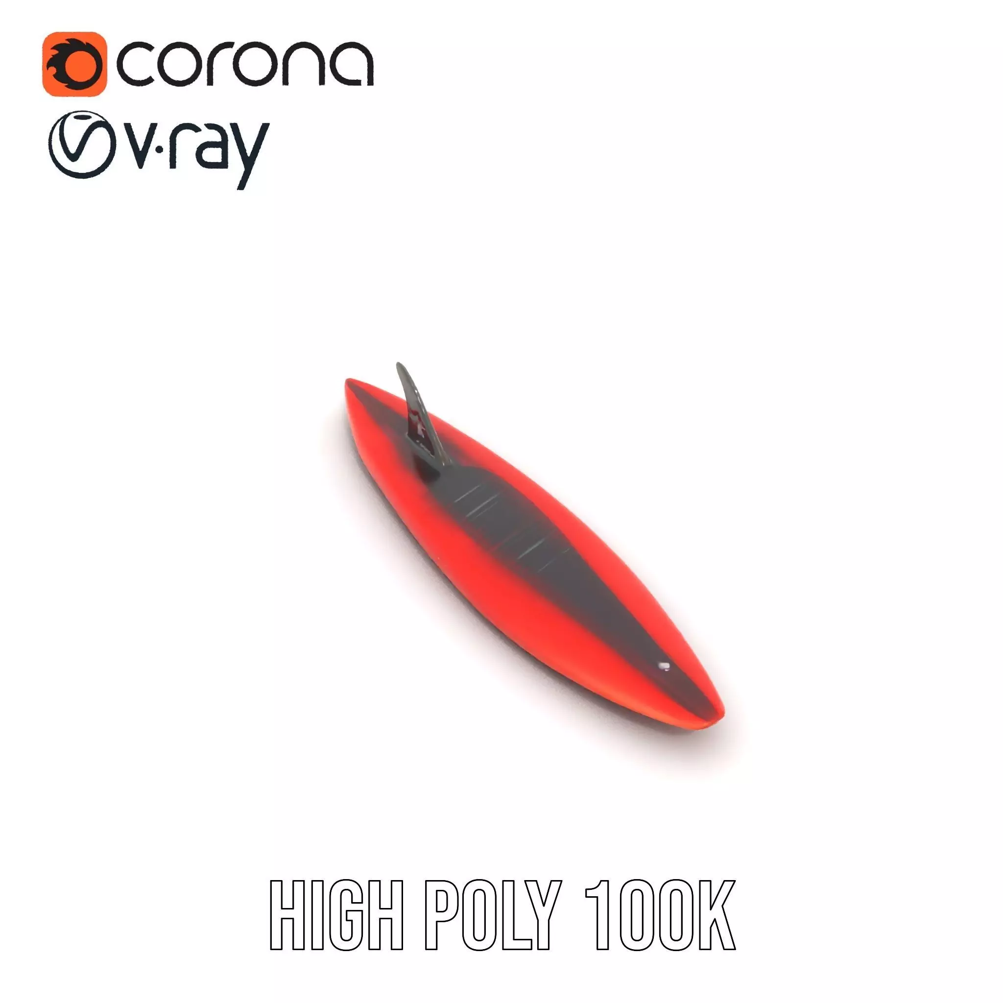 Red Speed Surfboard model pack Low-poly 3D model_17