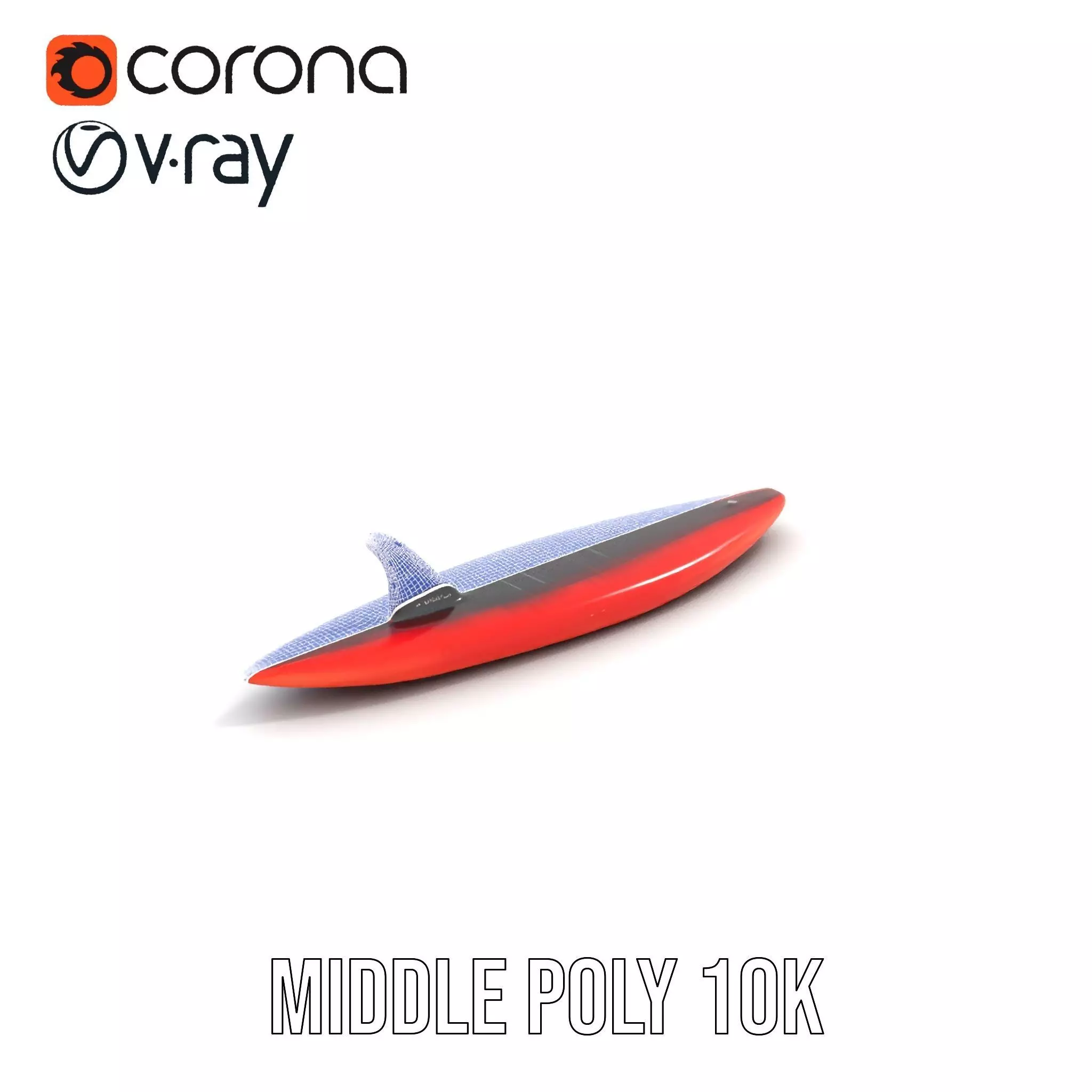 Red Speed Surfboard model pack Low-poly 3D model_30