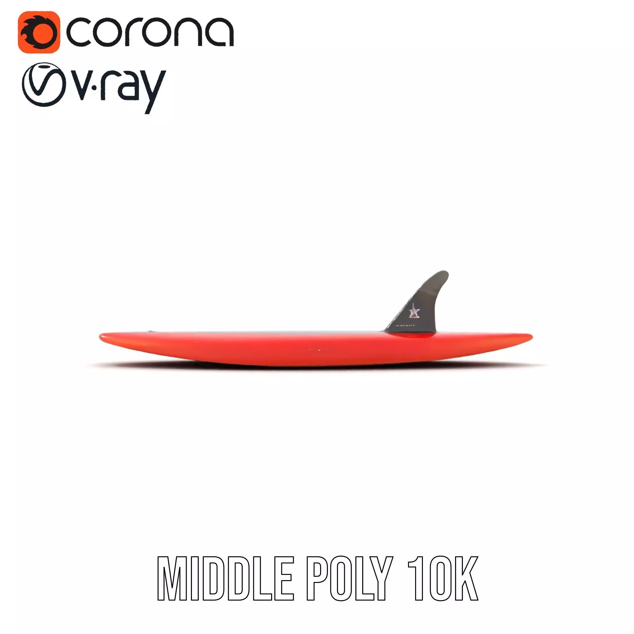 Red Speed Surfboard model pack Low-poly 3D model_6