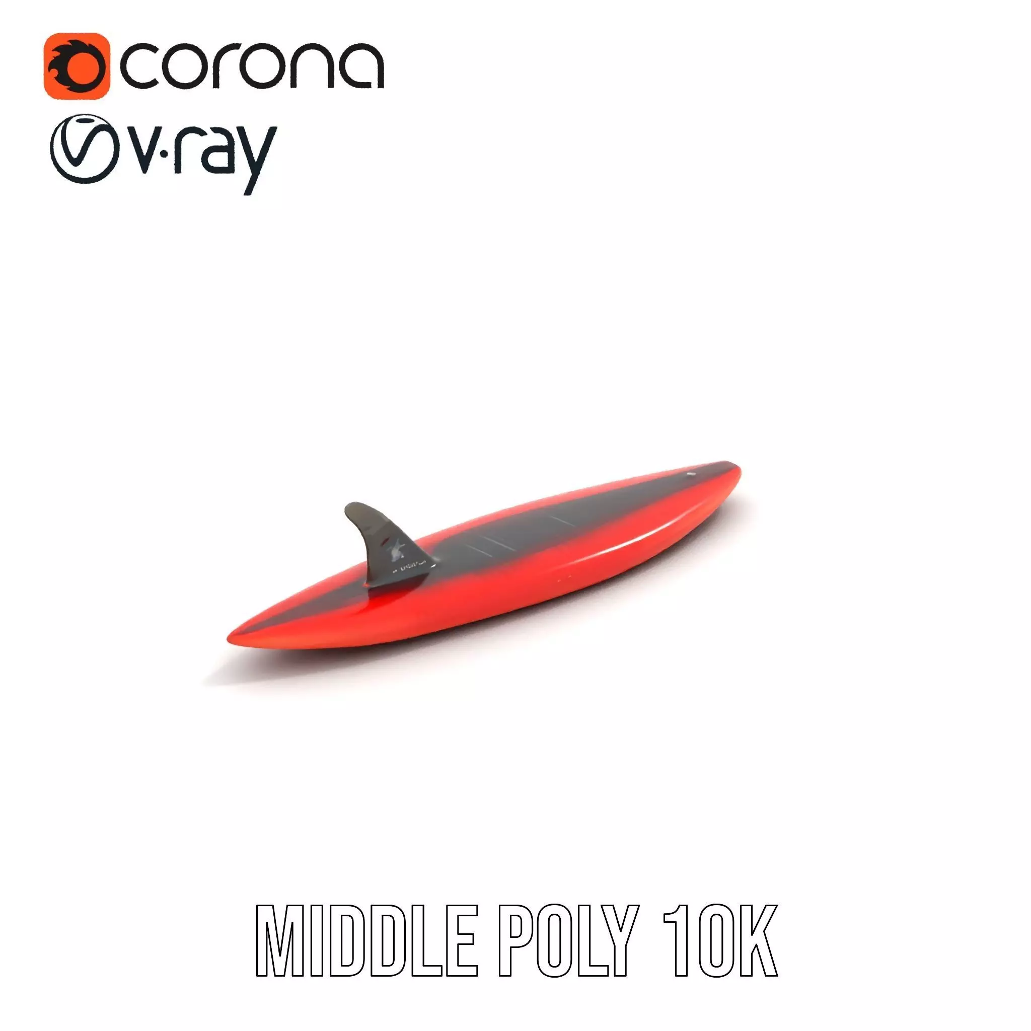 Red Speed Surfboard model pack Low-poly 3D model_10