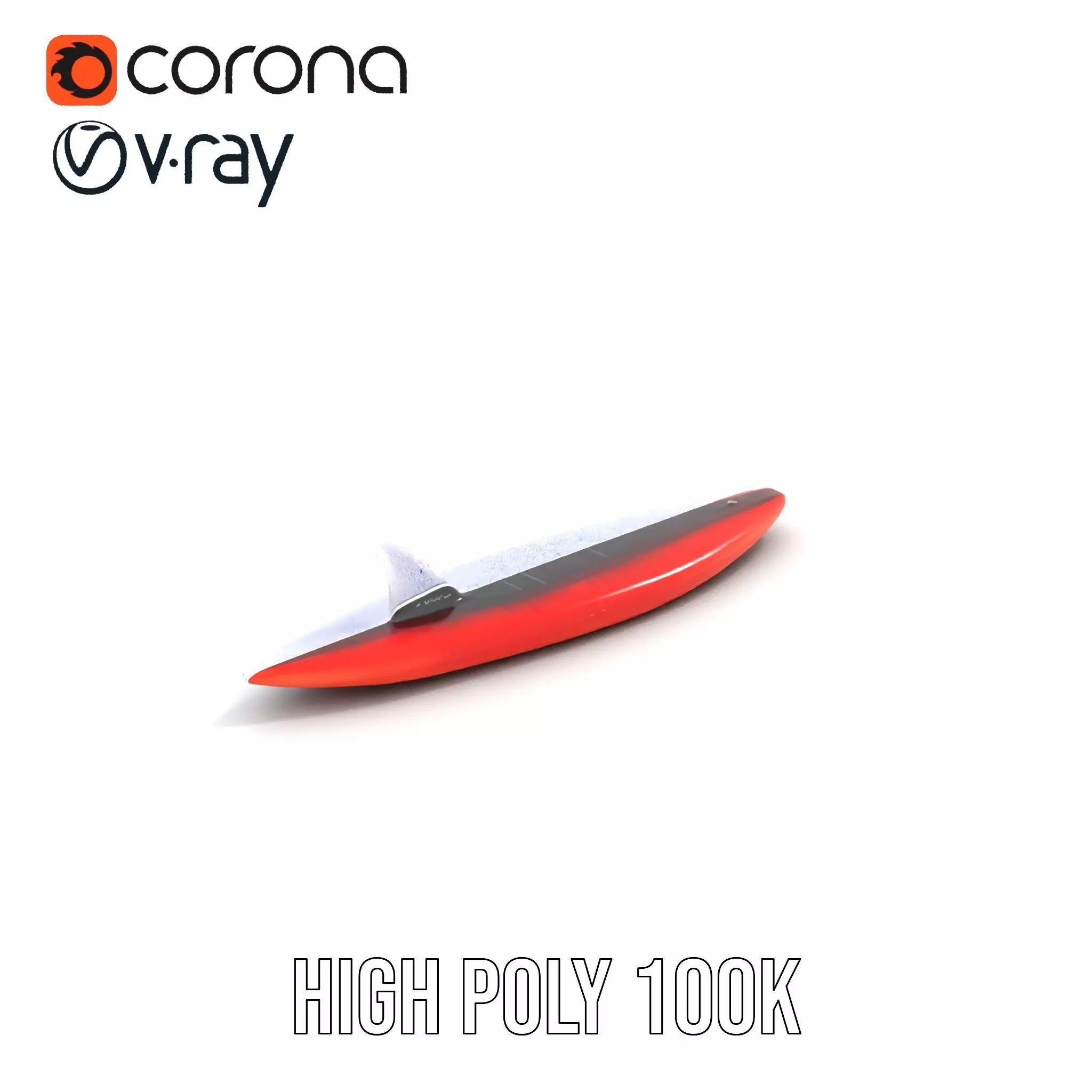 Red Speed Surfboard model pack Low-poly 3D model_26