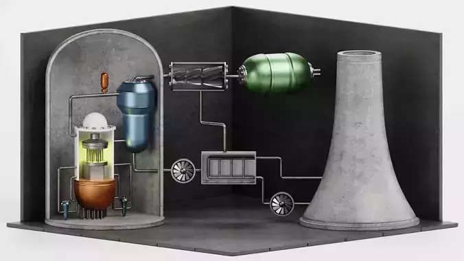Nuclear Reactor V2 - Power Plant Isometric