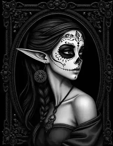 Day of the Dead Elf Lithophane STL  3D print model