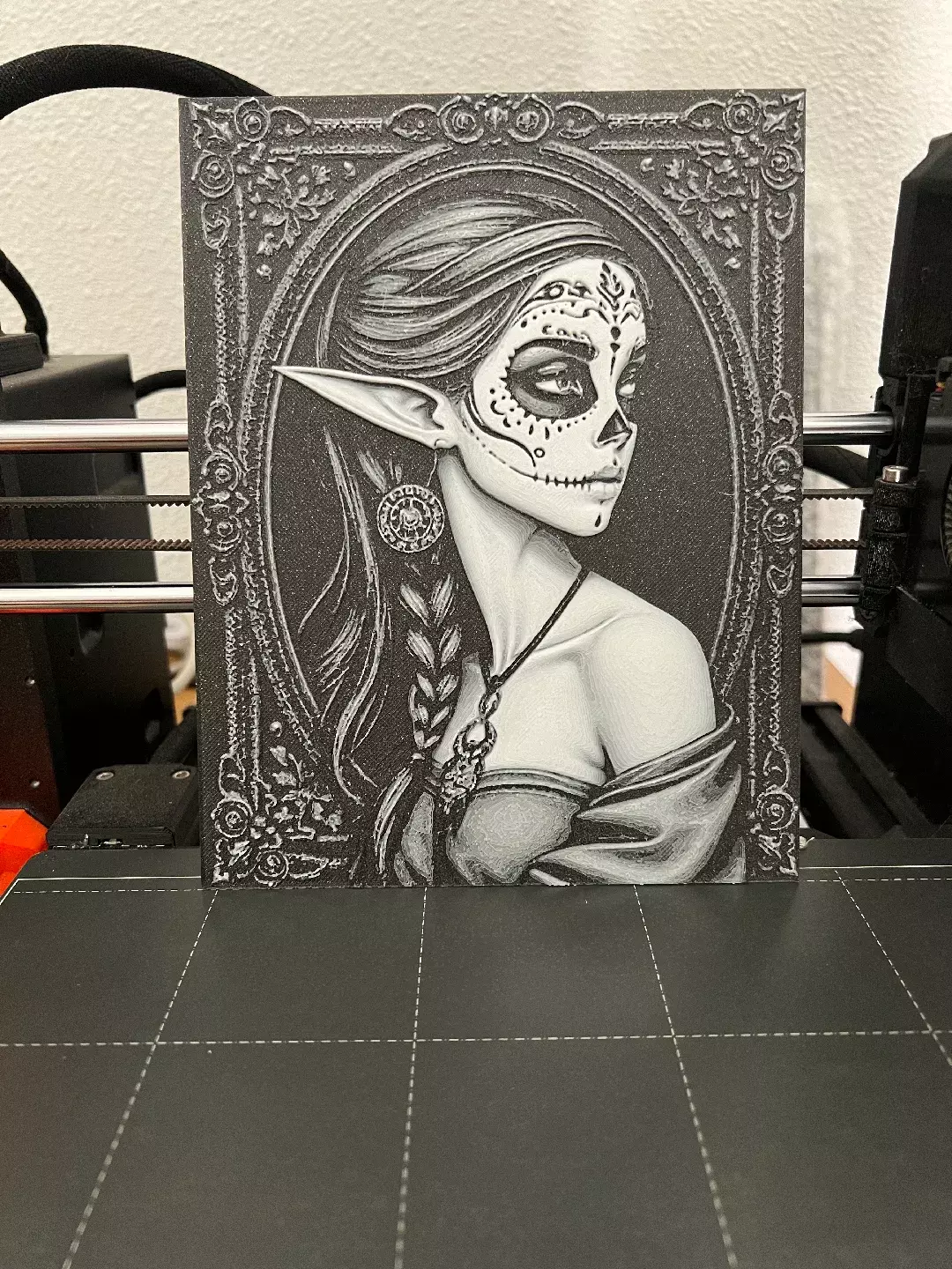 Day of the Dead Elf Lithophane STL  3D print model_3