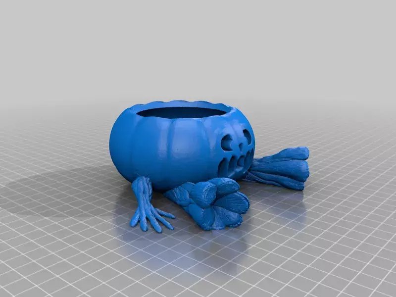 Crawling Pumpkin Candy Bowl STL 3D print model_1