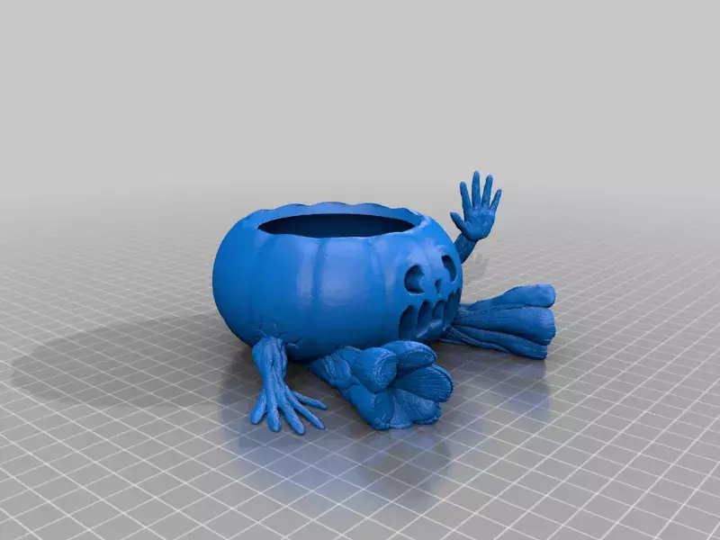 Crawling Pumpkin Candy Bowl STL 3D print model_2